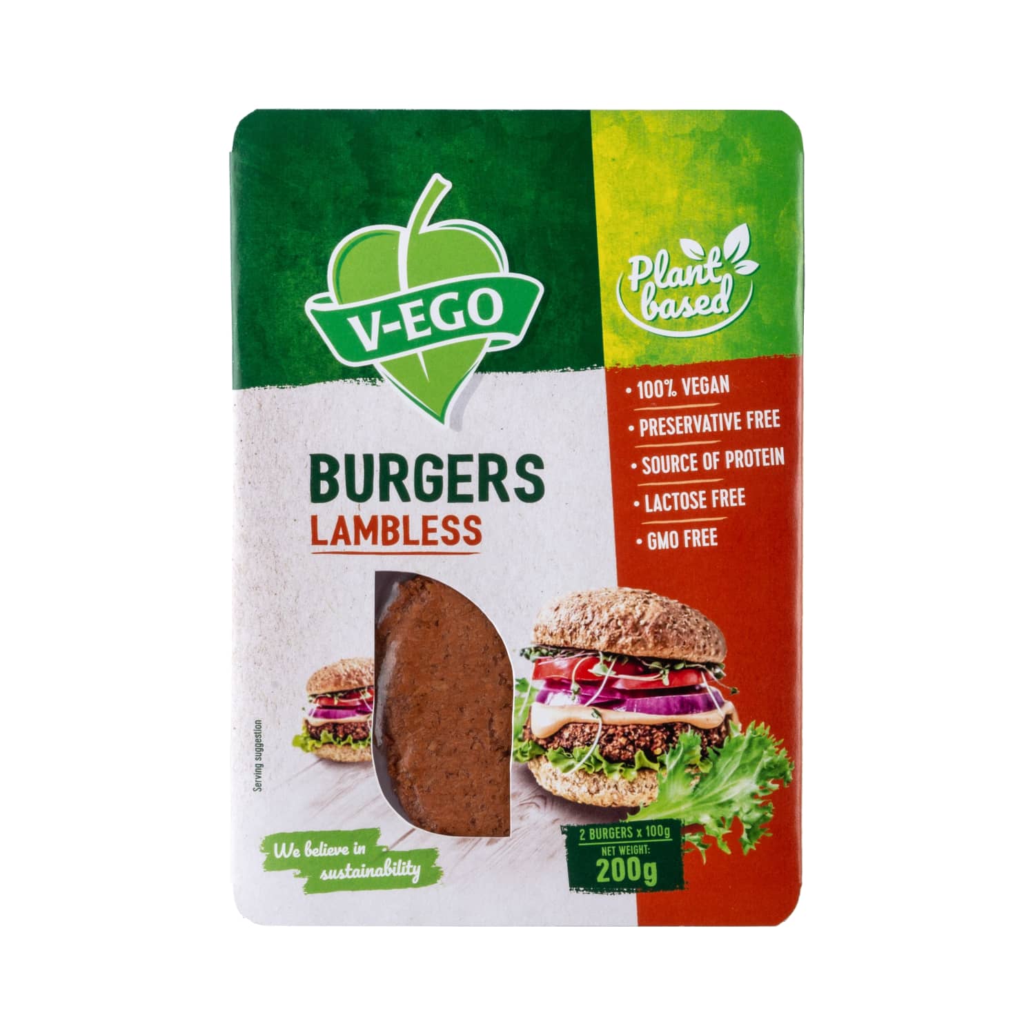 Veg. burgeriai avien. sk. V-EGO, šald., 200 g