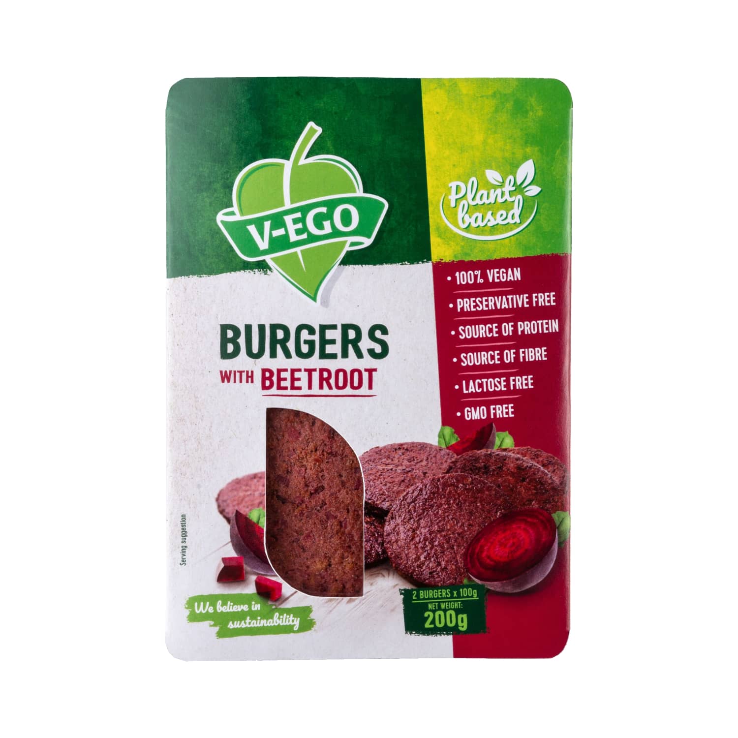 Veg. burgeriai su burokėl. V-EGO, šald. 200 g
