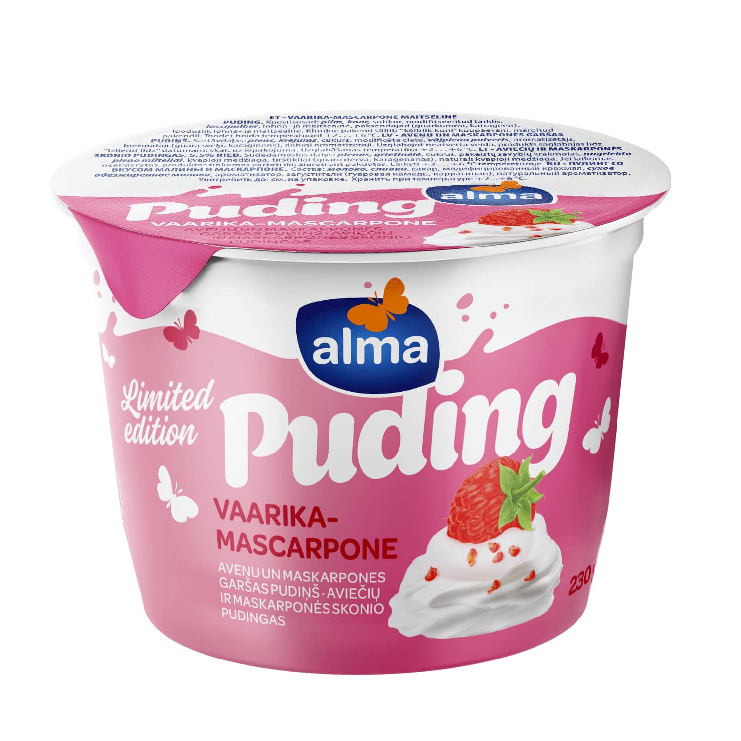 Puding vaarika-mascarpone maits. Alma 230g