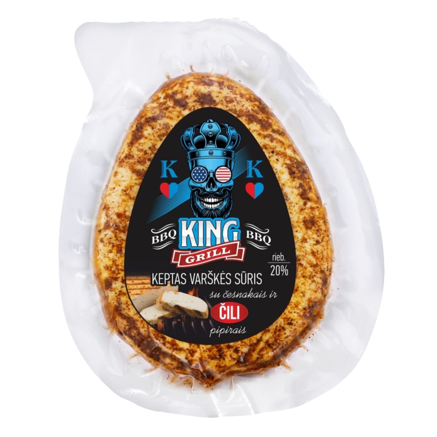 Keptas varškės sūris BBQ KING, 20 %, 230 g