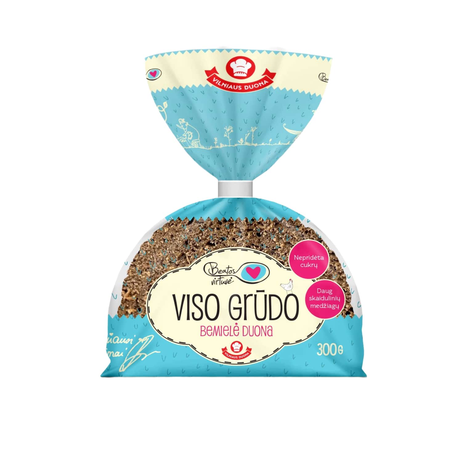 BEATOS VIRTUVĖS viso grūdo bem. duona, 300 g