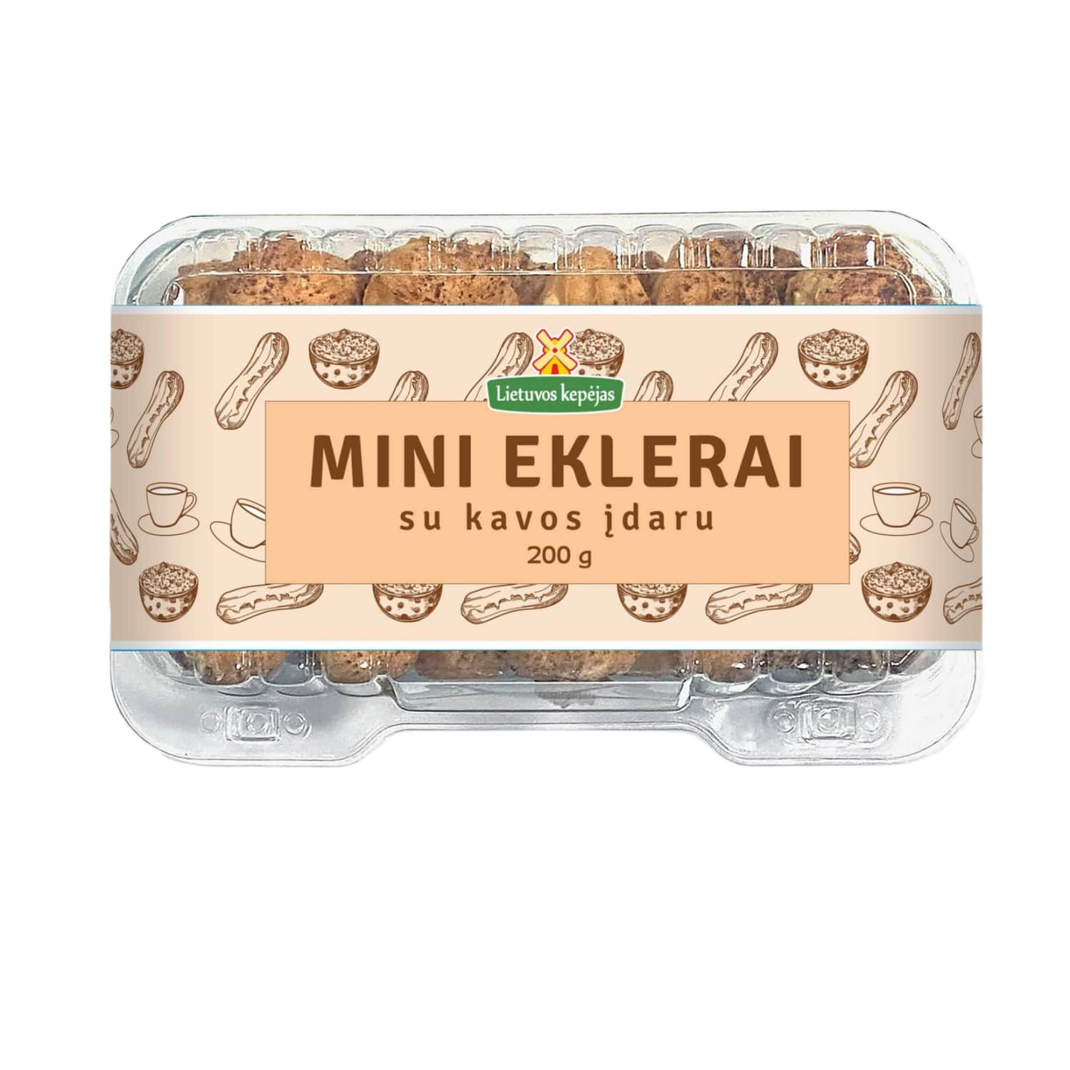 Atitirpinti eklerai su kavos įdaru, 200 g