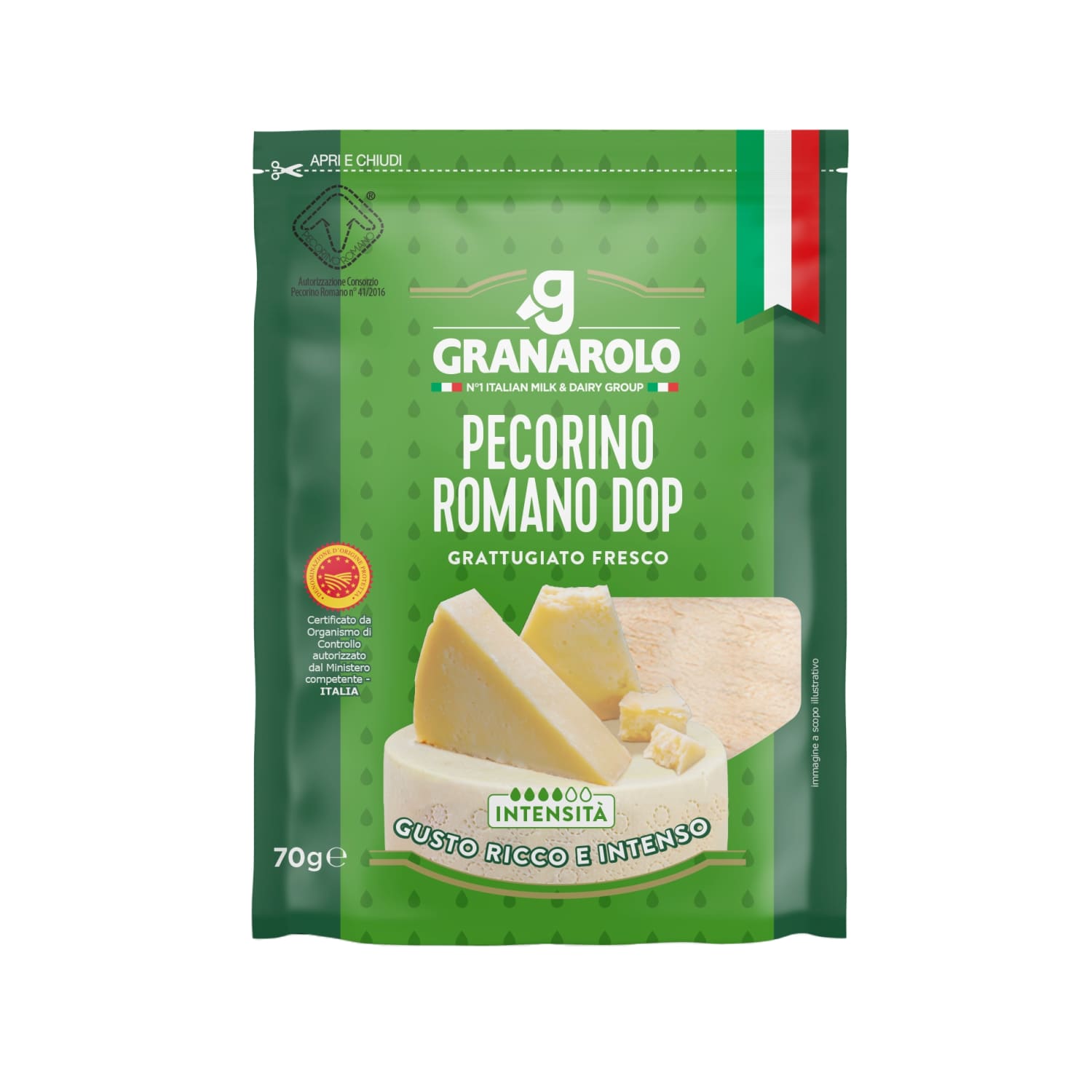 Siers Granarolo Pecorino rīvēts 70g