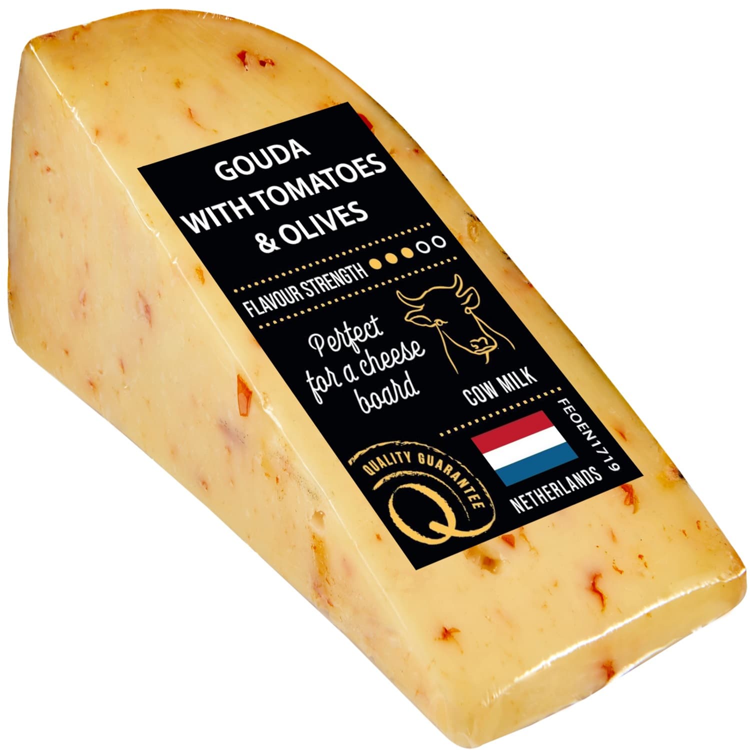 Siers Gouda ar tomātiem un olīvām 130g