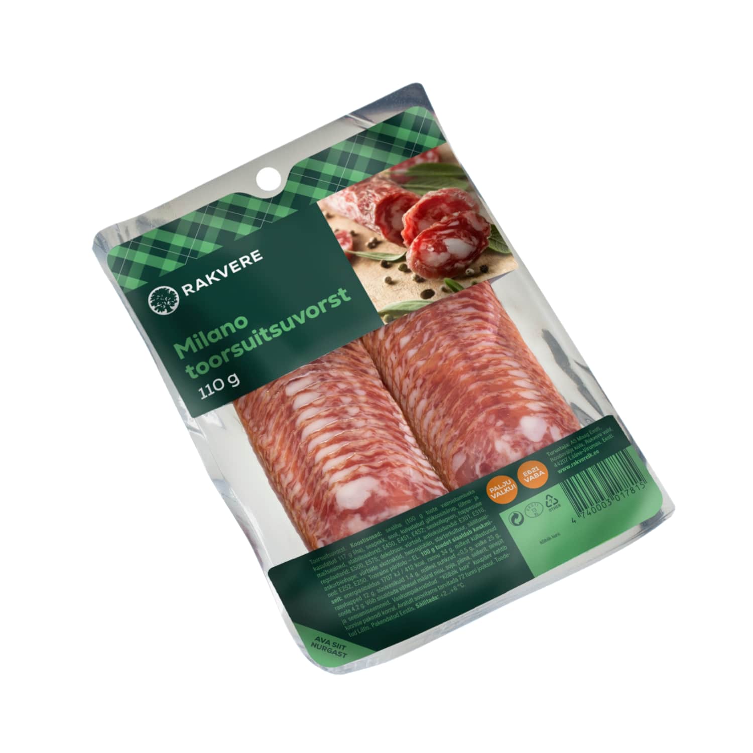Toorsuitsuvorst Milano Rakvere 110g