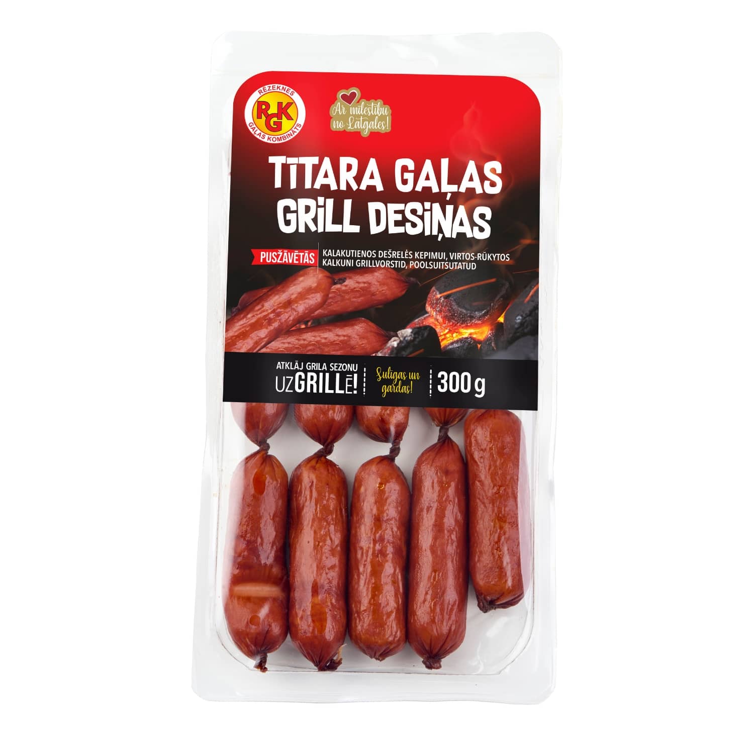 Tītara gaļas grildesiņas Rgk pusžāvētas 300g