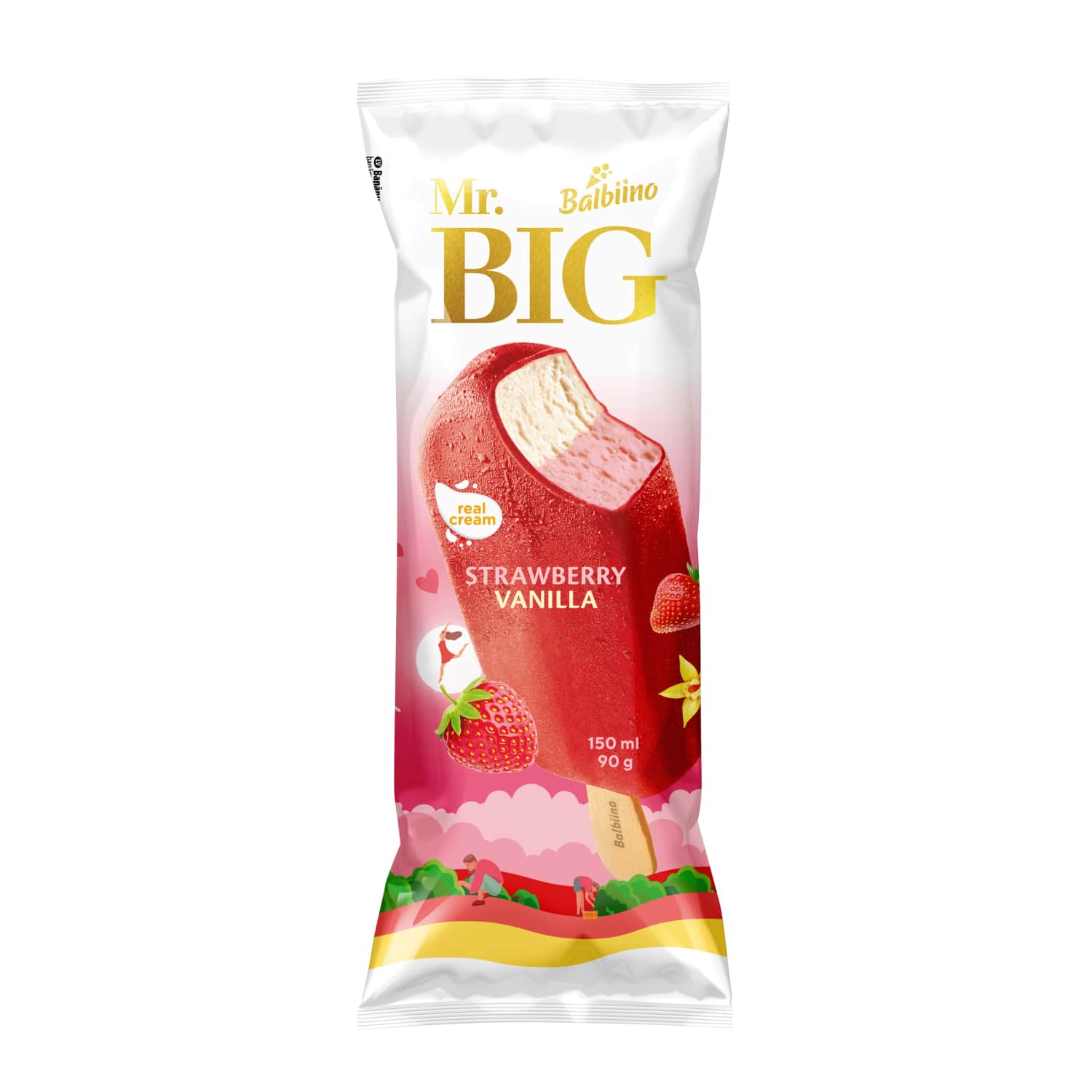 Saldējums ar zemeņu un van. garšu 150ml/84g