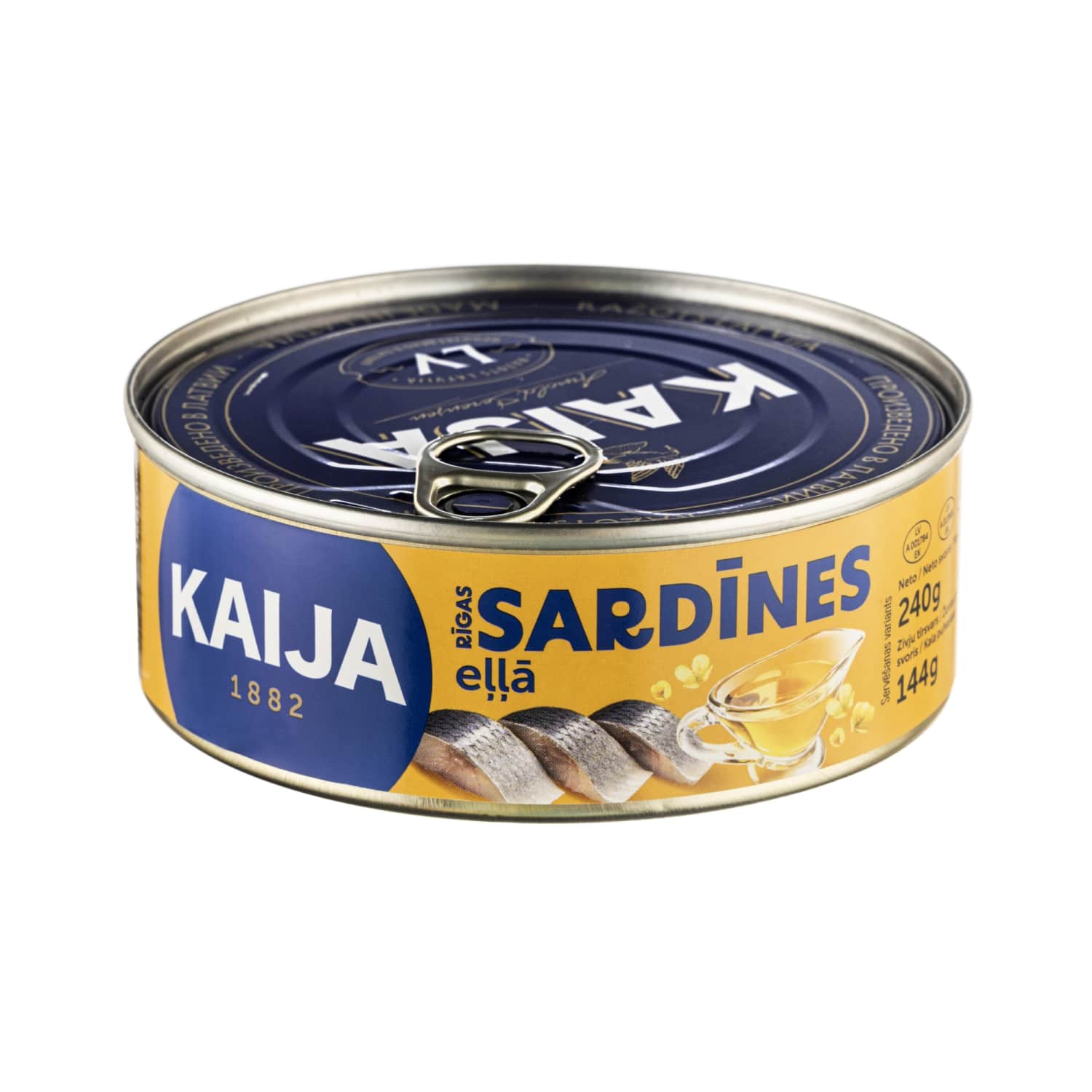 Sardīnes Kaija eļļā 240g/144g
