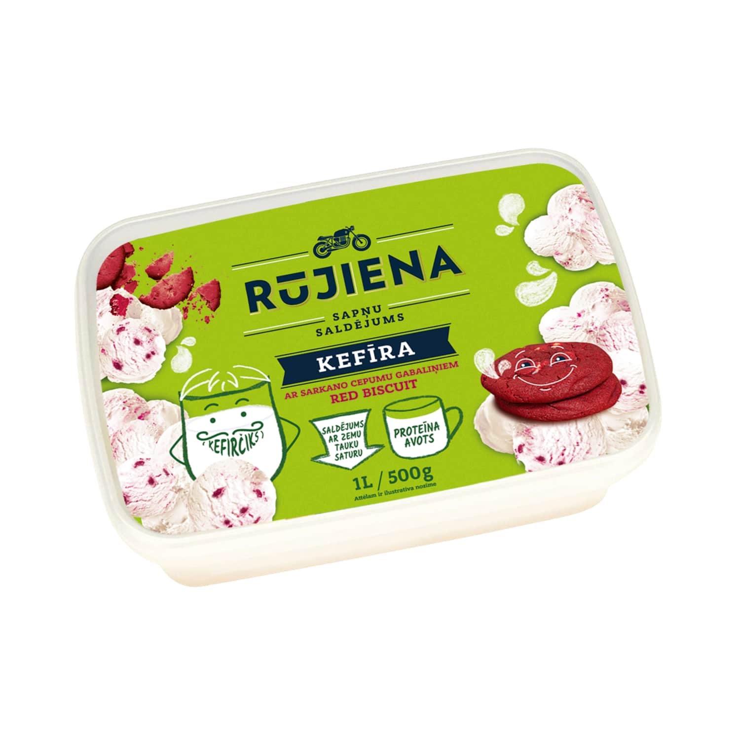 Kefīra sald. Rūjienas ar cepumu gab. 1l/500g