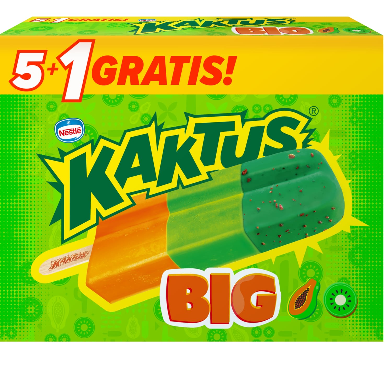 Papajų ir kivių šerbetas KAKTUS, 6 x 78g/75ml