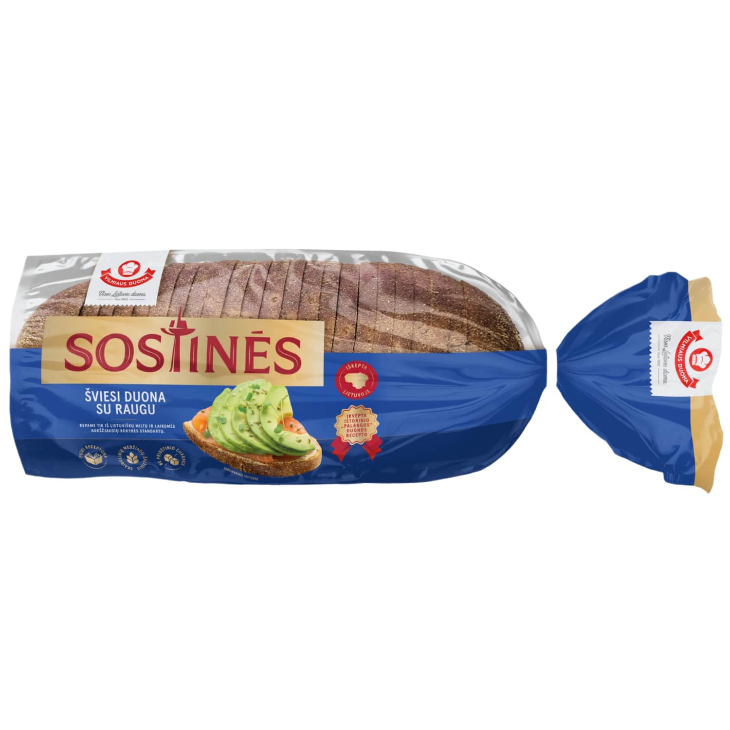 SOSTINĖS šviesi duona su raugu, 800 g
