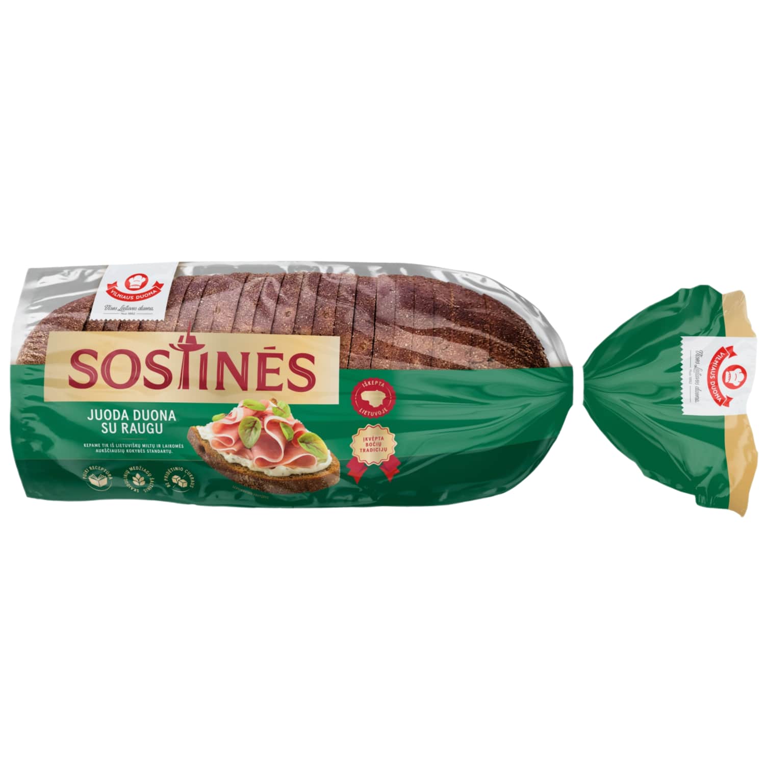 SOSTINĖS tamsi duona su raugu, 800 g