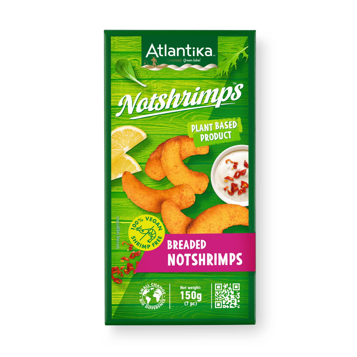 Augu bāzes panētas garneles Atlantika 150g