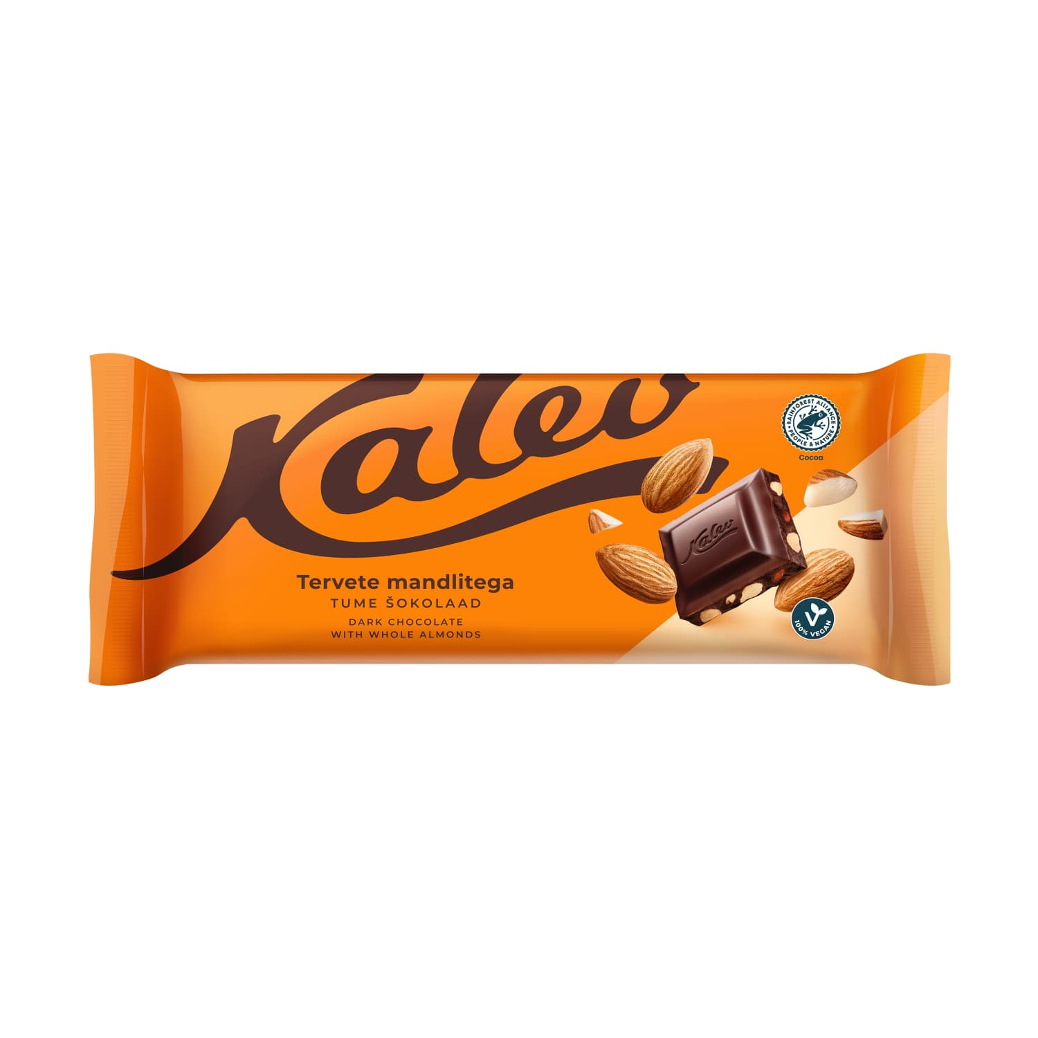Tume šokolaad tervete mandlitega Kalev 190g