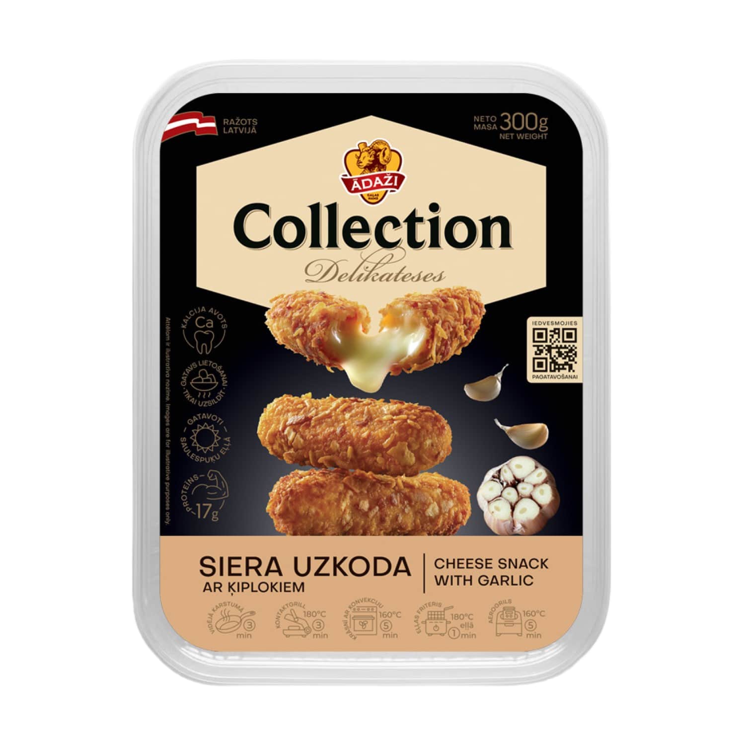 Juustusnäkk küüslaugu Adazi Collection 300g