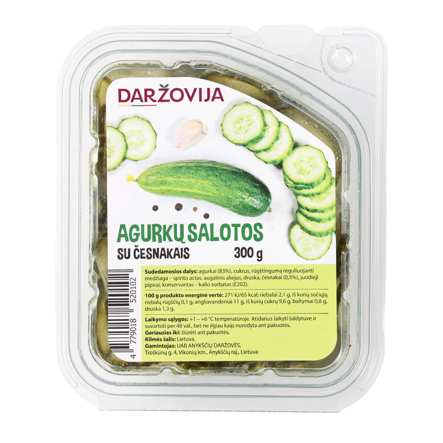 Agurkų salotos su česnakais, 300 g