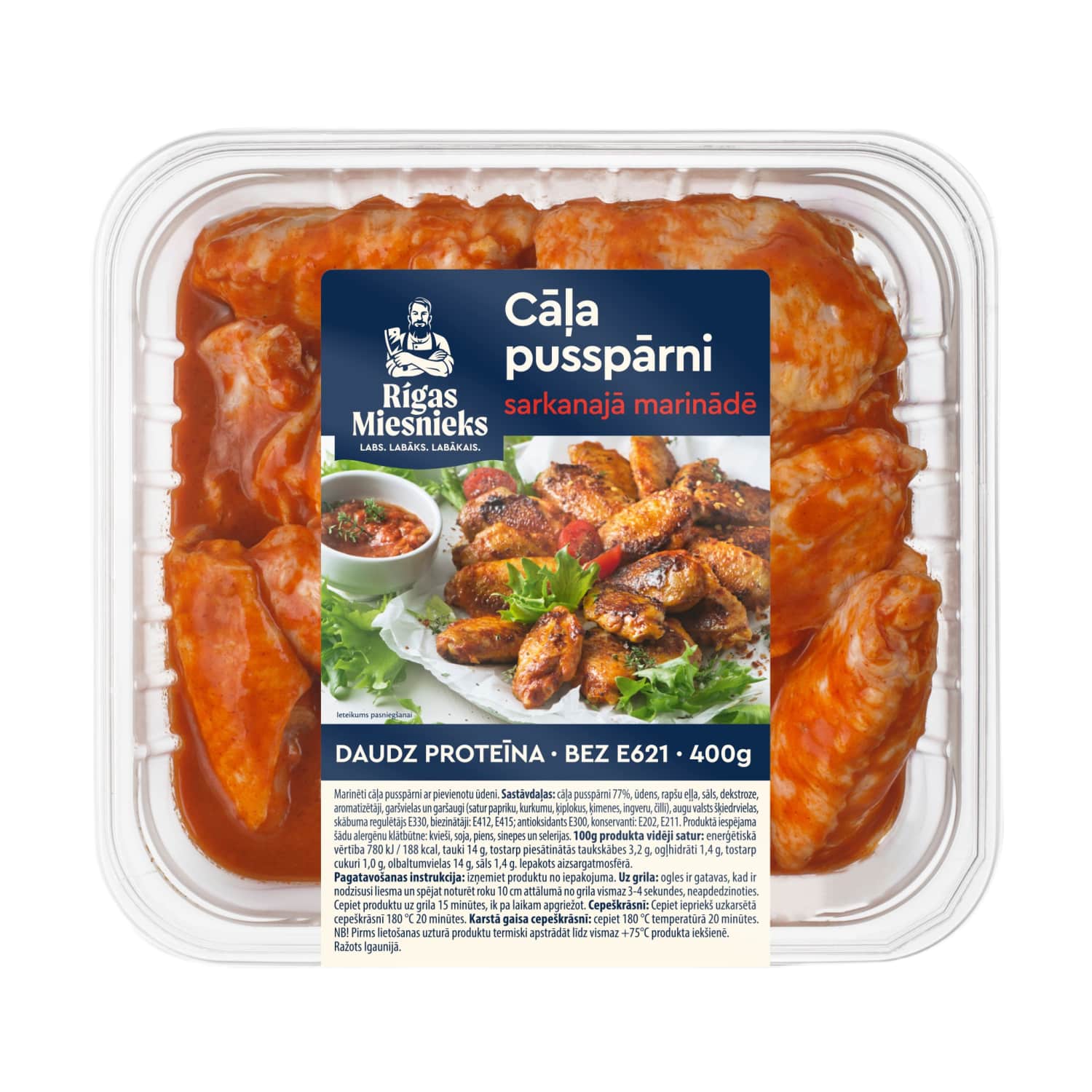 Cāļa pusp.Rīgas Miesnieks sarkan. marin. 400g