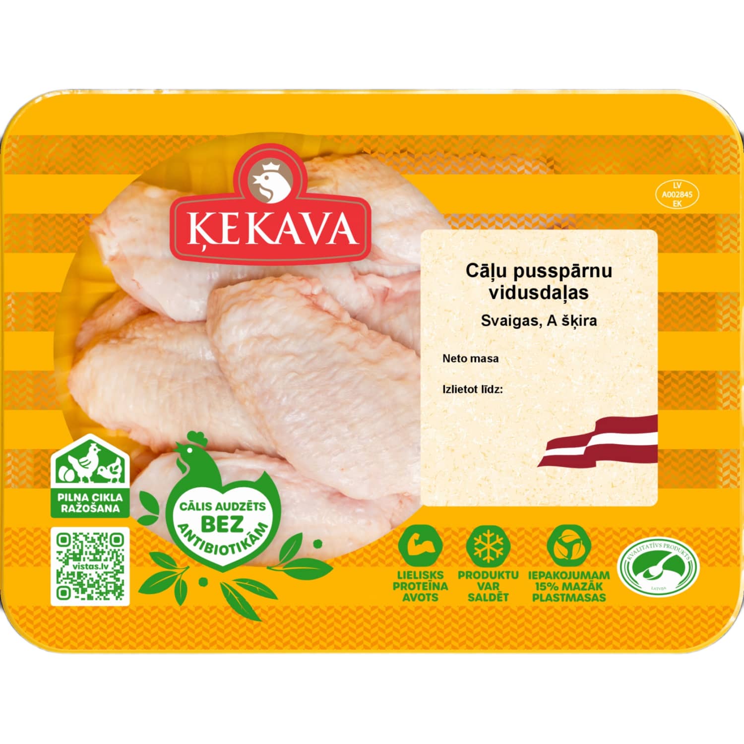 Cāļa pusspārnu vidusdaļas Ķekava 500g