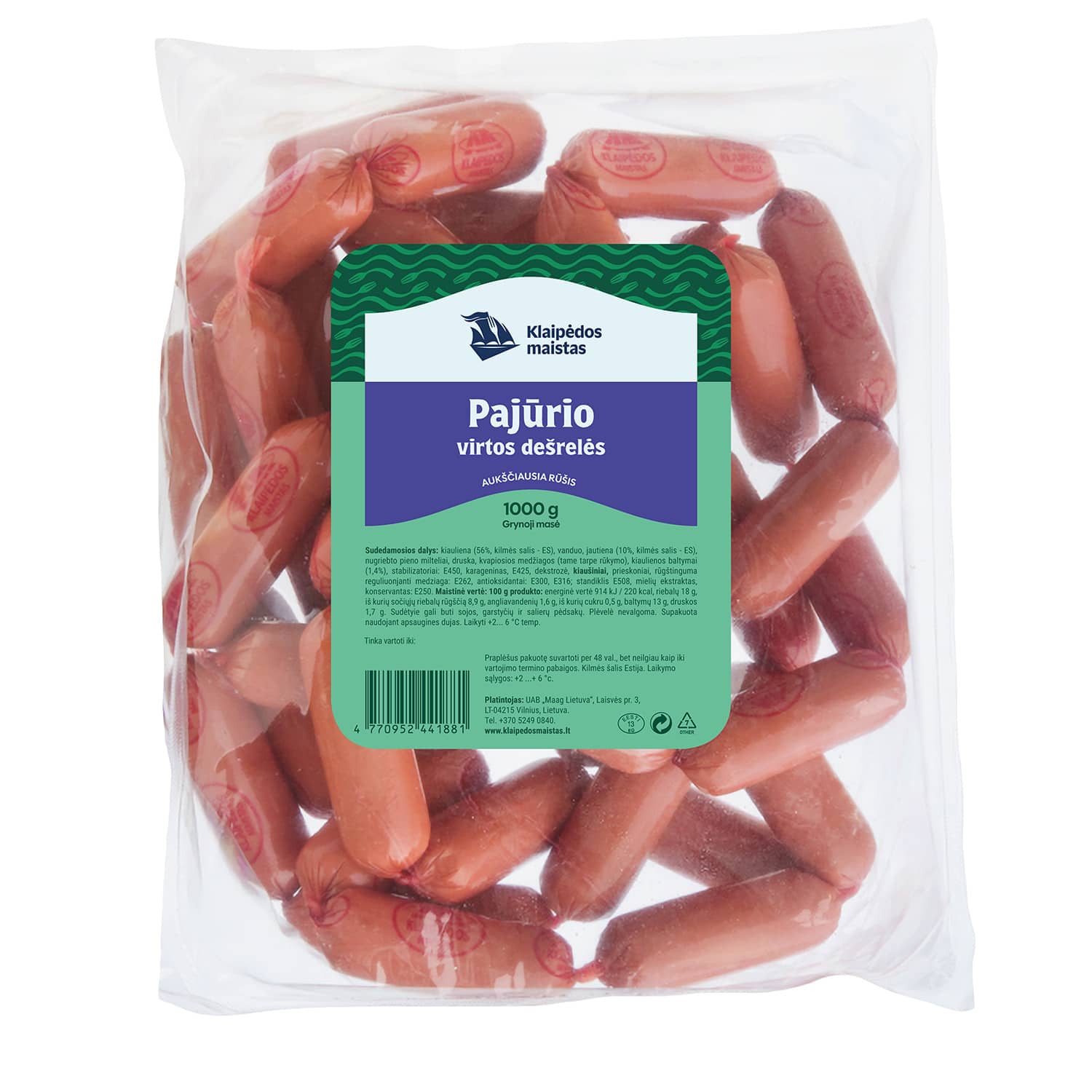 Virtos KLAIP. MAISTAS PAJŪRIO deš. II r. 1 kg