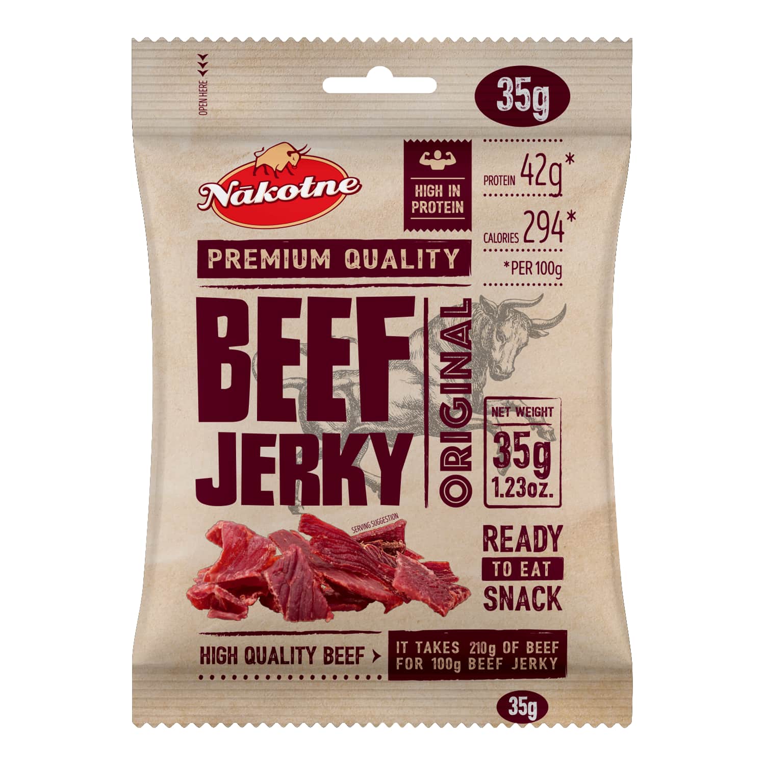 Uzkoda Nākotne liell.gaļas Jerky Original 35g