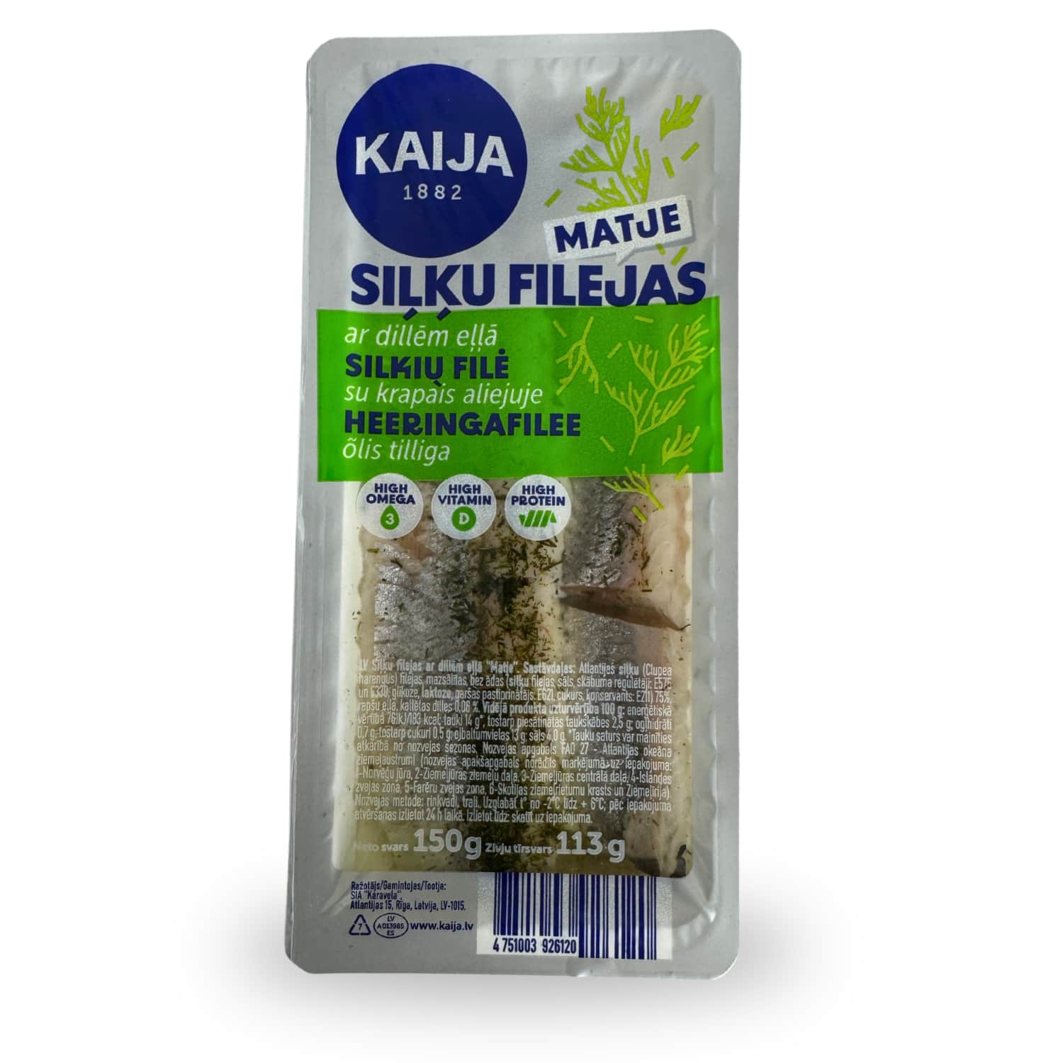 Siļķ.fil. eļ. Matje Kaija ar dillēm 150g/113g