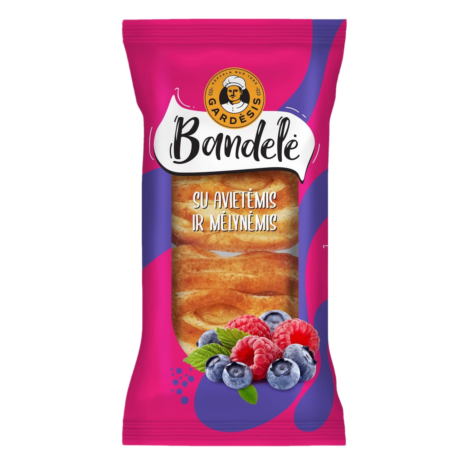 GARDĖSIO bandelė su aviečių įdaru, 100 g