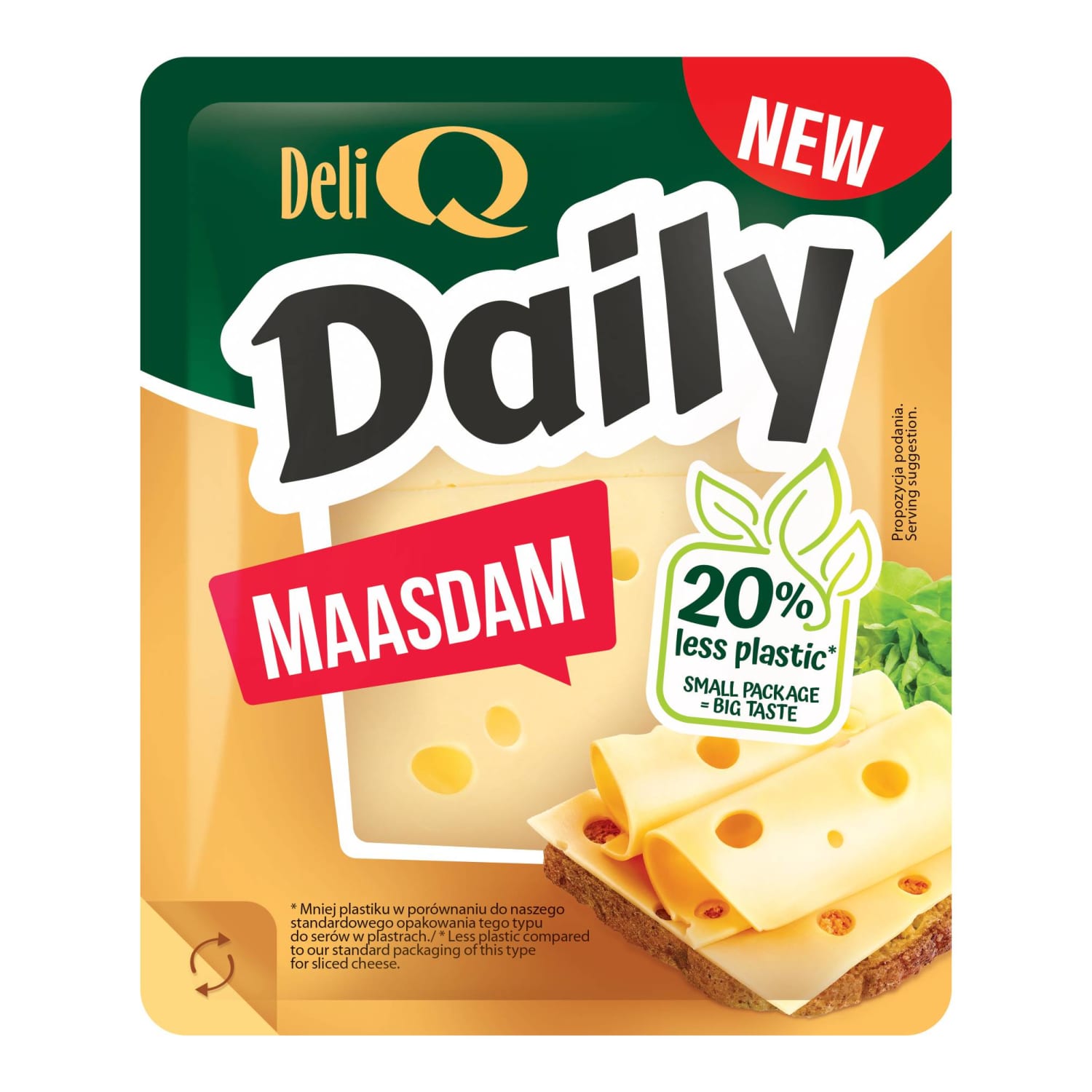 Maasdam sūrio riek. DELI Q DAILY, 100 g