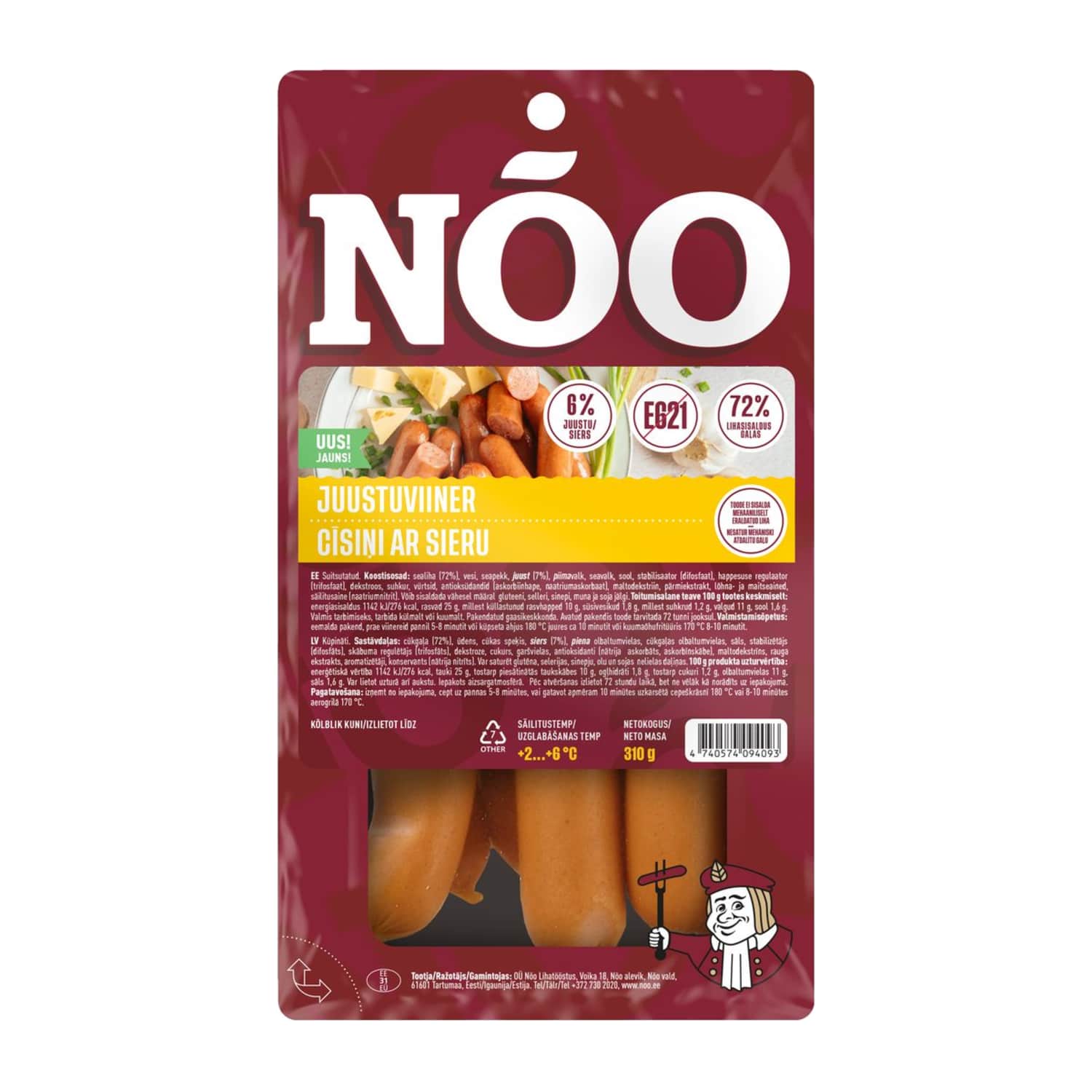 Juustuviinerid Nõo 310g