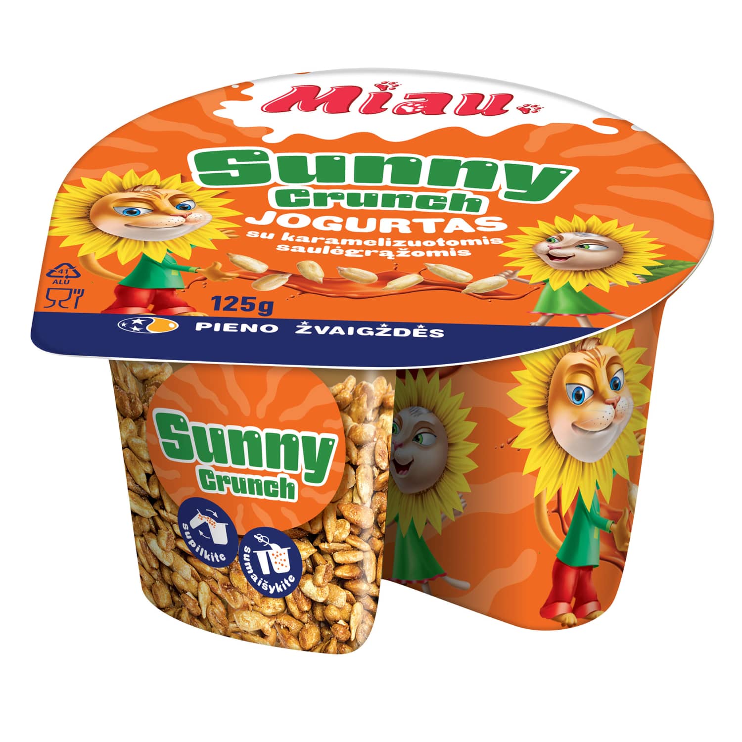 Jogurtas MIAU SUNNY CRUNCH, 6,6 %, 125 g