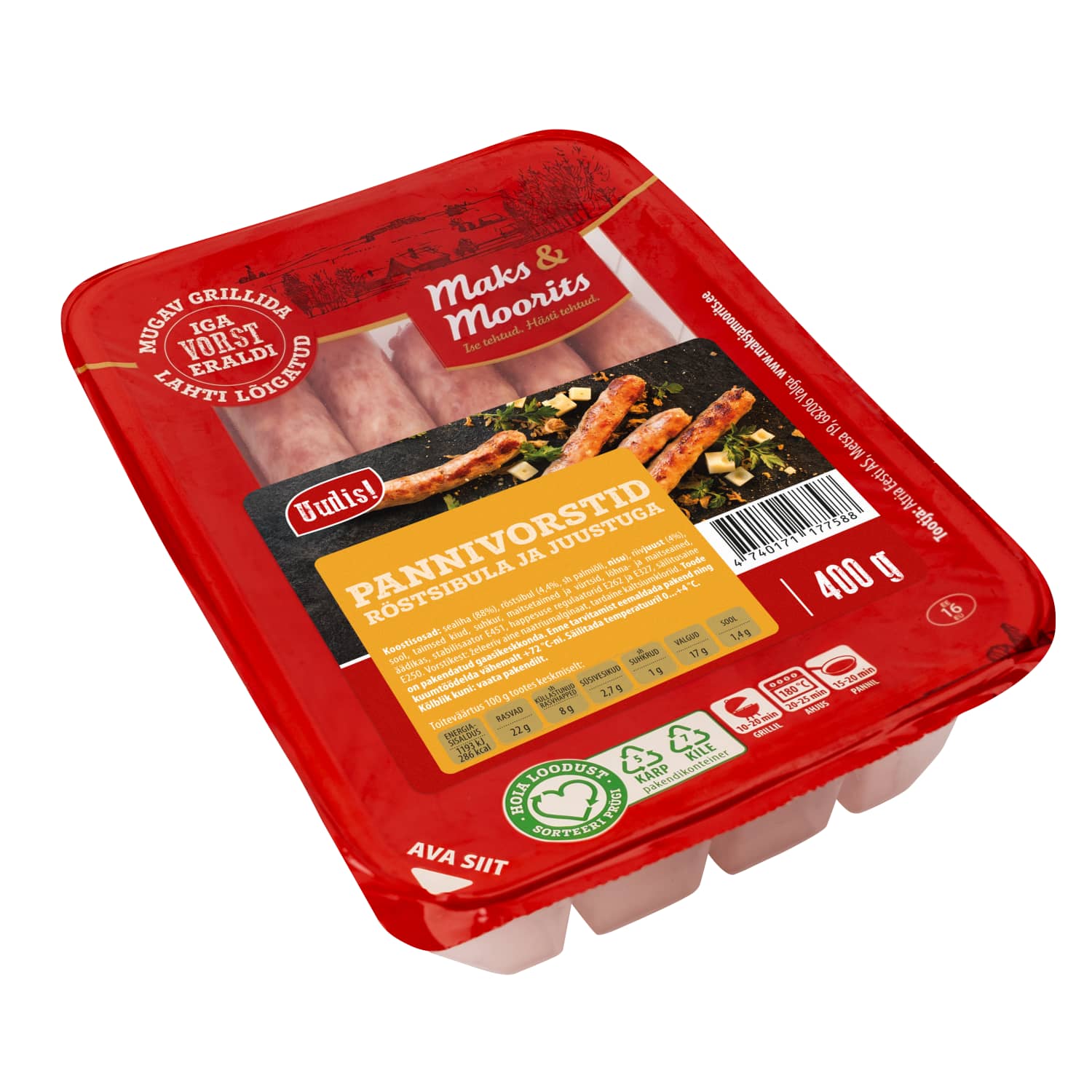 Pannivorstid röstsibula ja juustuga M&M 400g