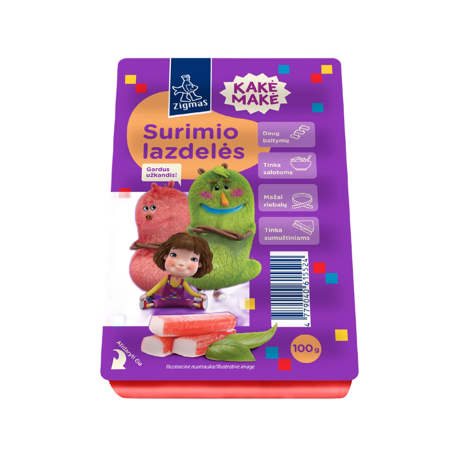 Rimi – akcija / nuolaida: Krabų skonio surimi lazdelės KAKĖ MAKĖ, 100 g