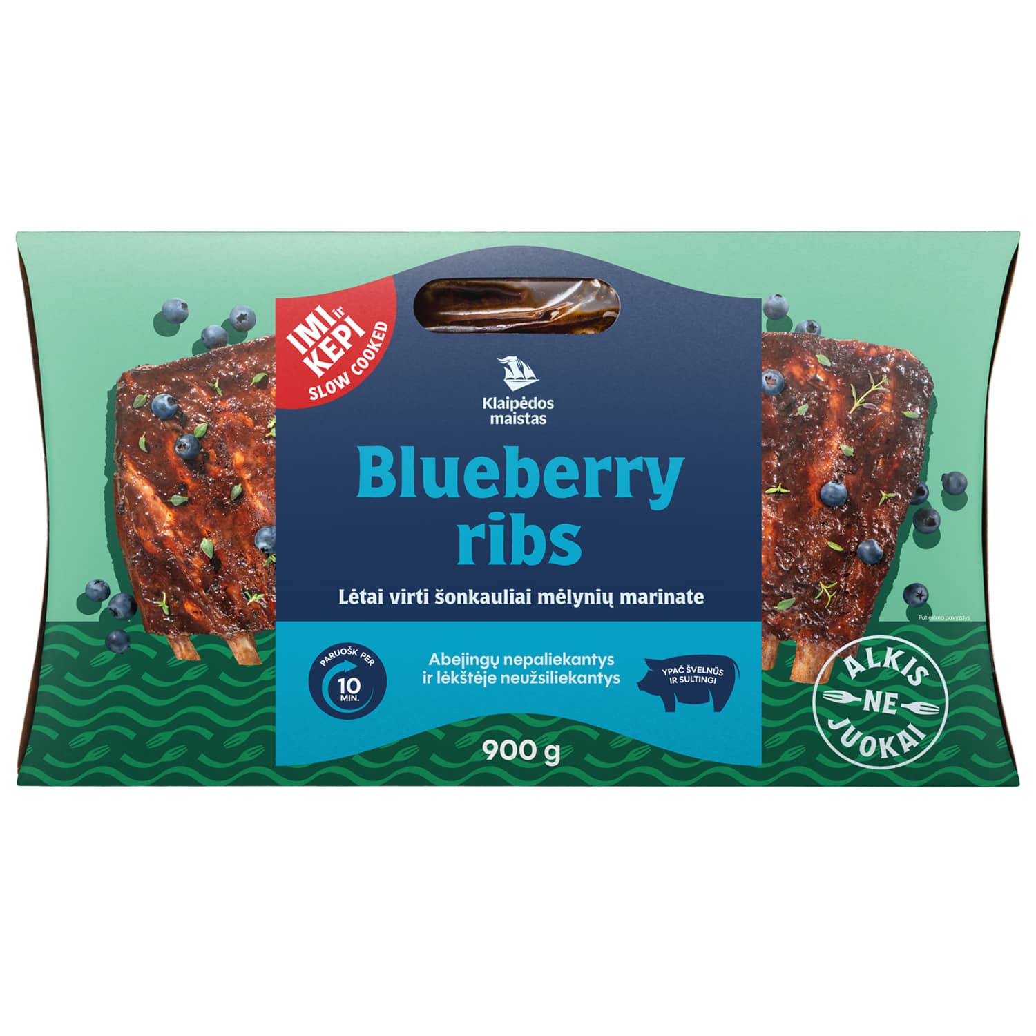 Lėtai virti šonkauliai mėlyn. marinate, 900 g