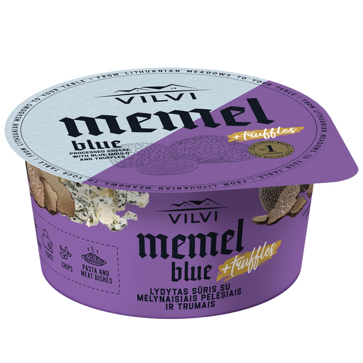 Lydyt. sūris su trumais MEMEL BLUE, 40%, 140g
