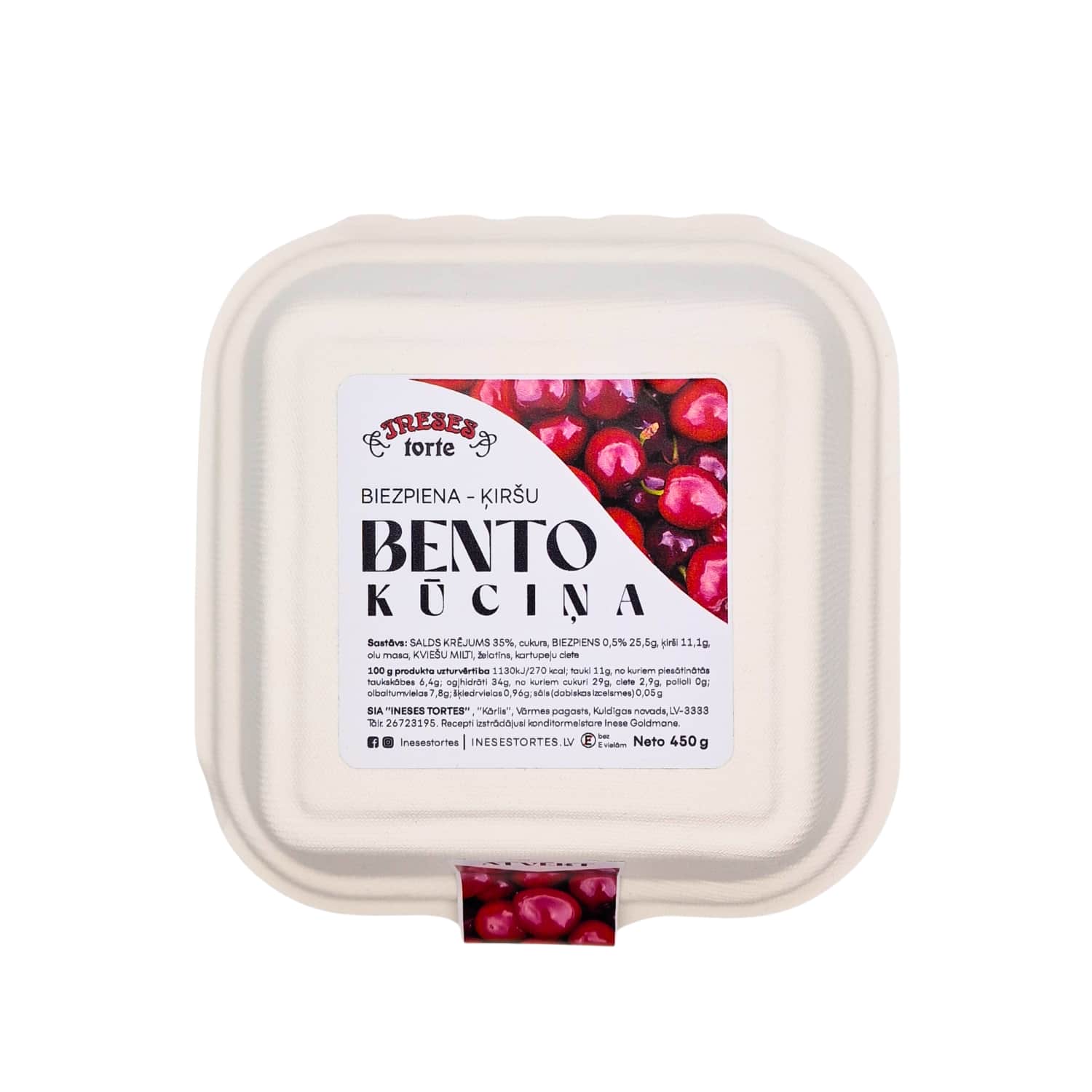 Kūciņa Bento Ineses Torte biezp.-ķiršu 450g