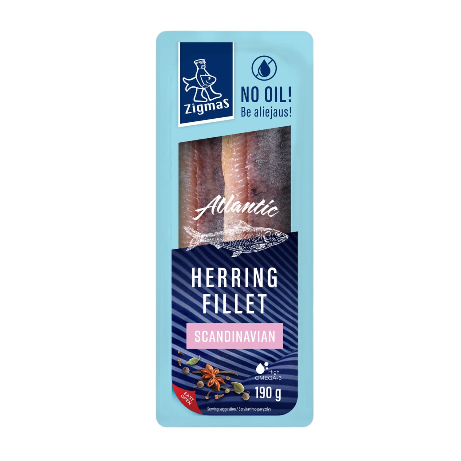 Sūdyta silkių filė be aliejaus ZIGMAS, 190 g