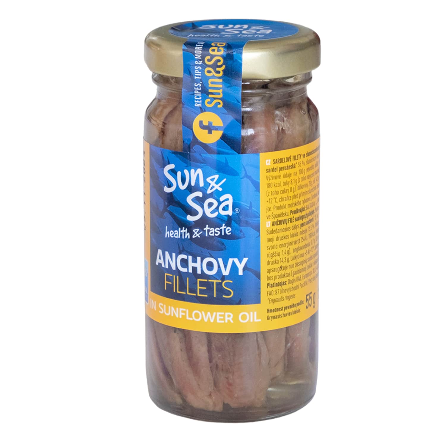 Ančiuvių filė saul. aliejuje SUN&SEA, 100 g