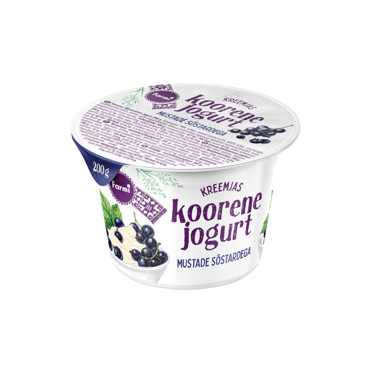 Jogurt koorene mustasõstra Farmi 200g