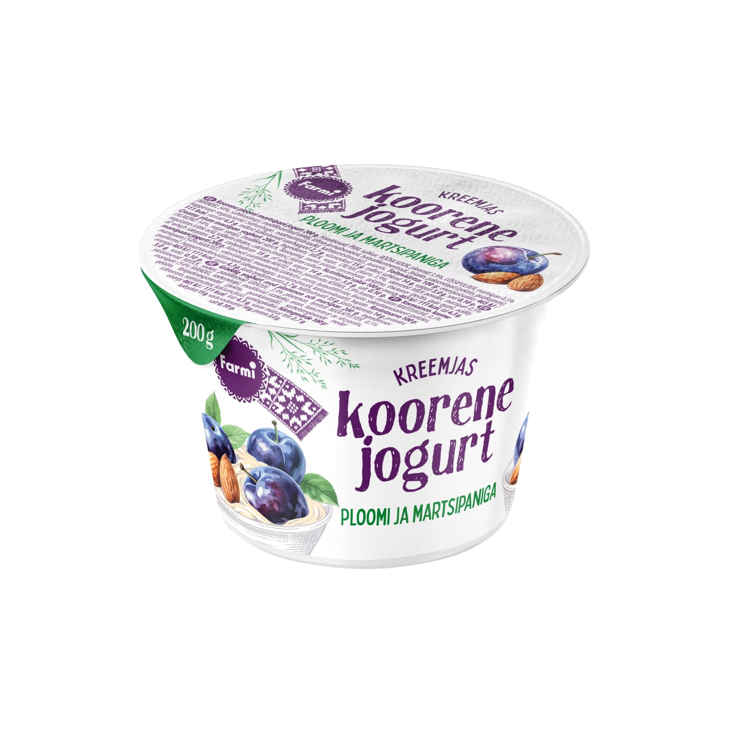 Jogurt koorene ploomi-martsipani Farmi 200g