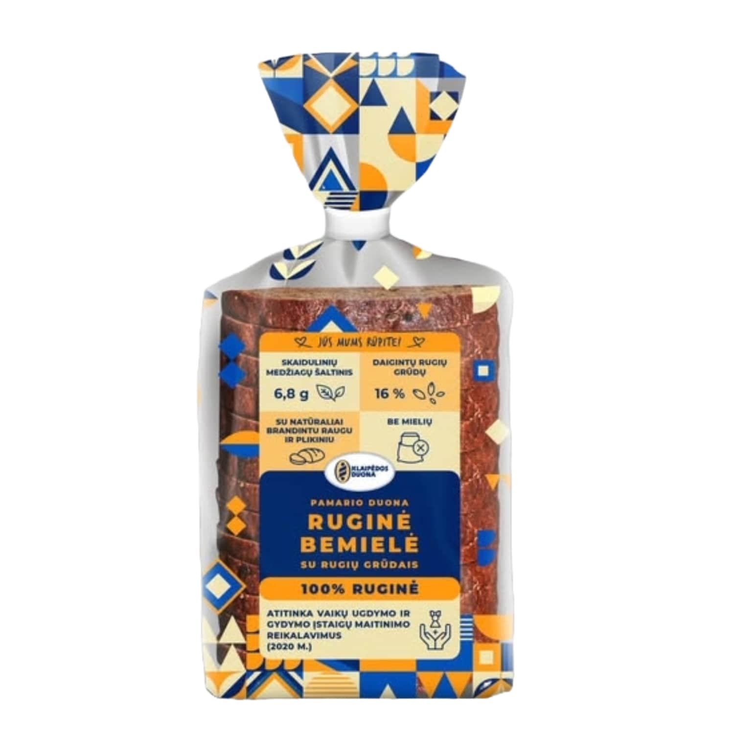 PAMARIO rug. bemielė duona su grūdais, 500 g