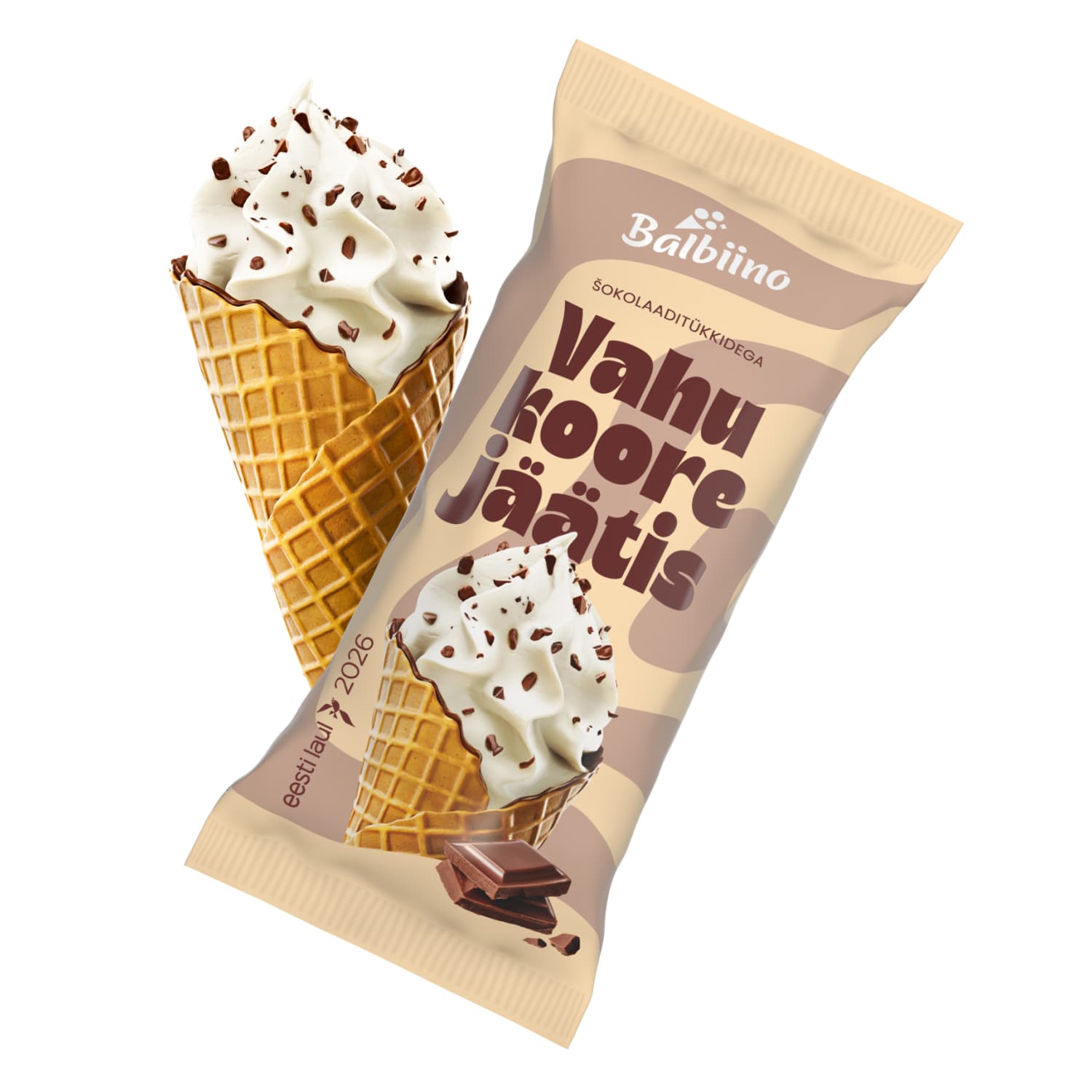 Vahukoorej. šok.tükkidega Balbiino 165ml/85g