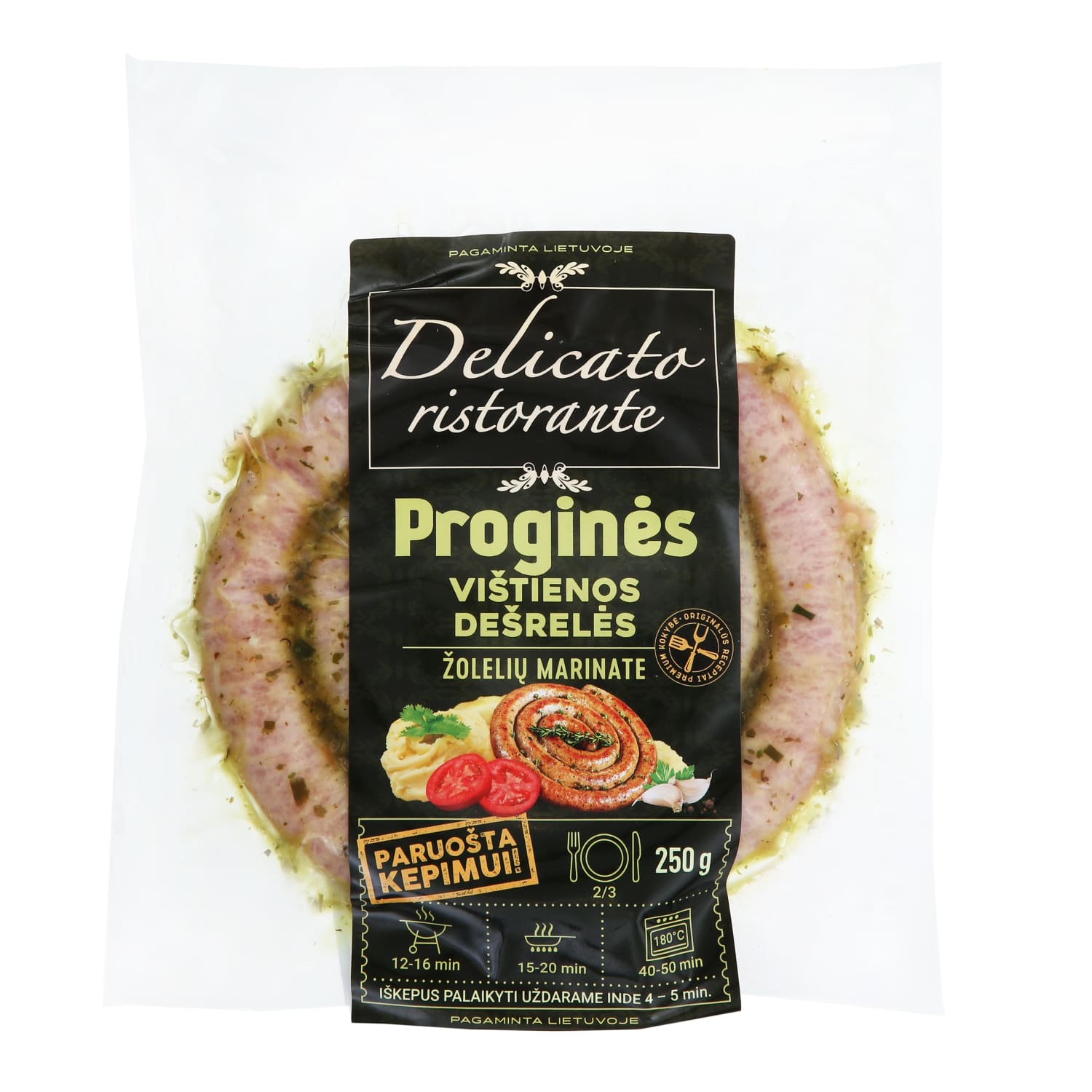 Proginės višt. dešrelės žolelių marin., 250 g