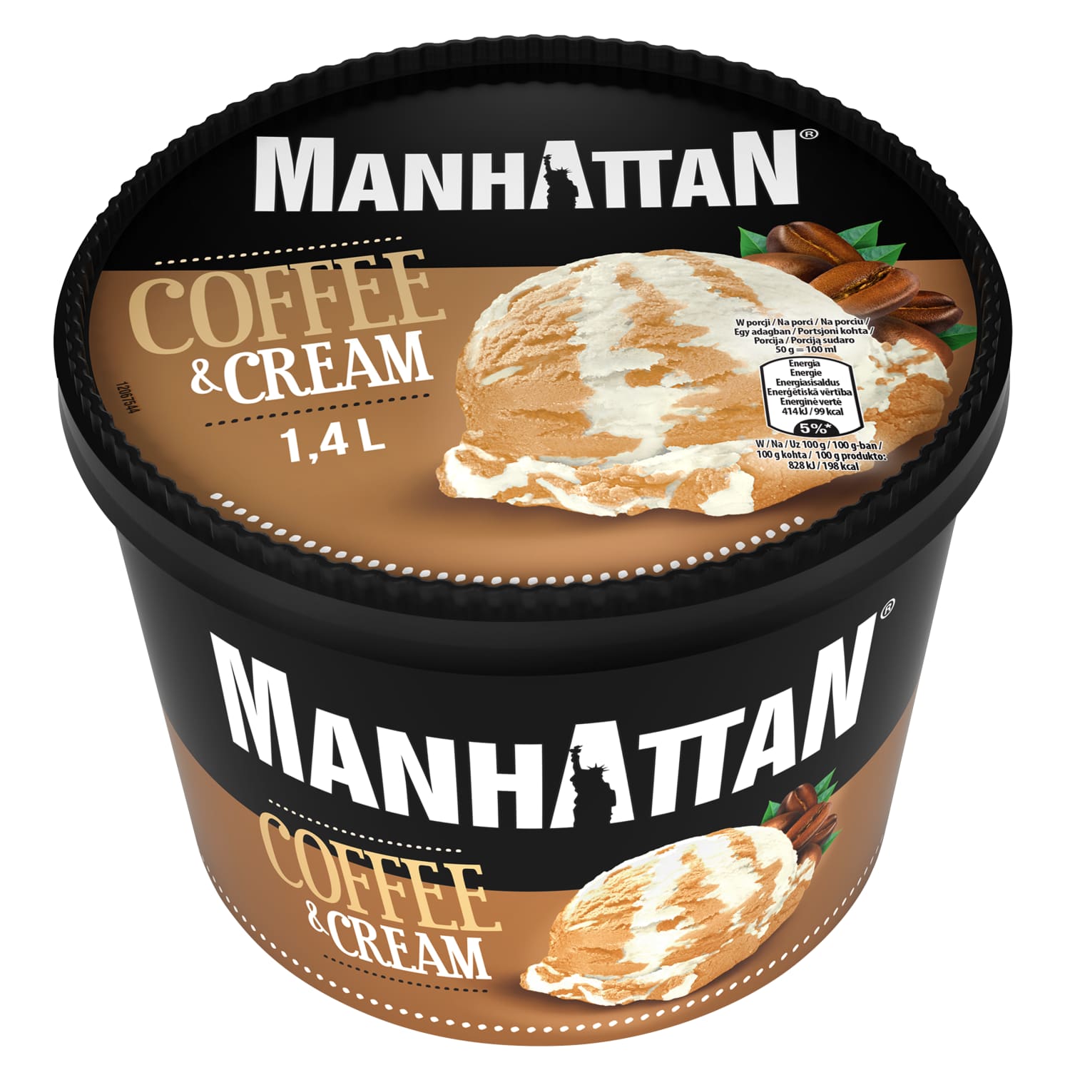 Koorejäätis kohvimaits. Manhattan 1400ml/700g