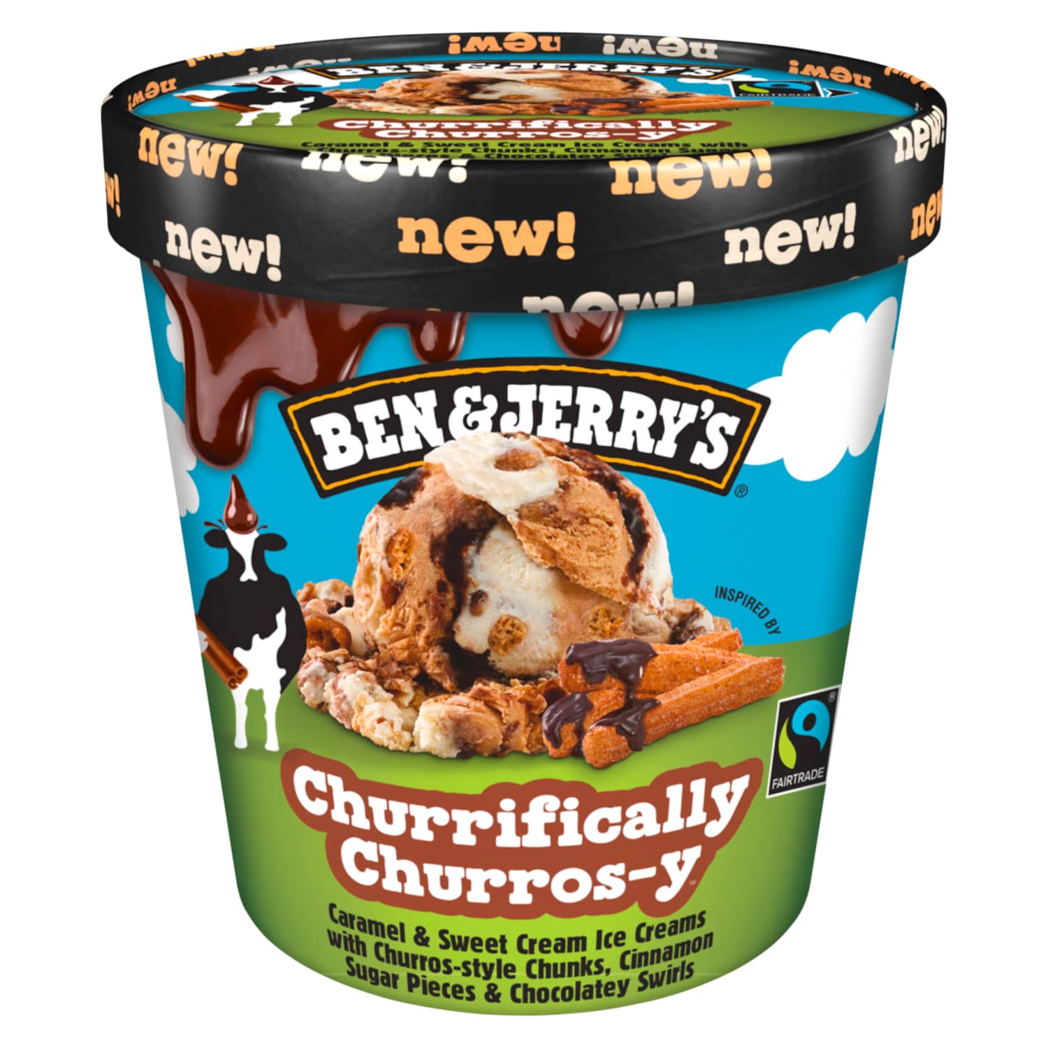 Valg. ledai BEN&JERRY'S CHURROS, 465 ml/360 g