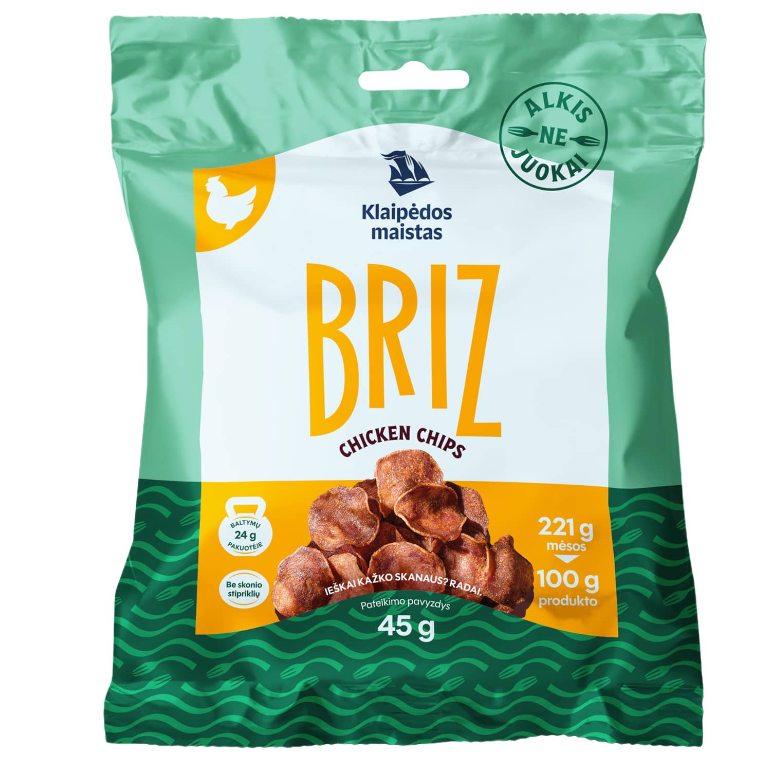 Vištienos traškučiai BRIZ, I r., 45 g