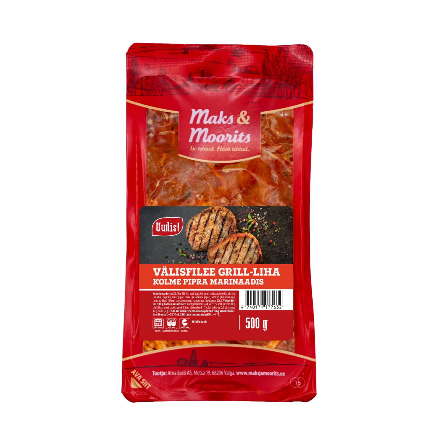 Grill-liha sea väl.fil. 3 pipra mar. M&M 500g