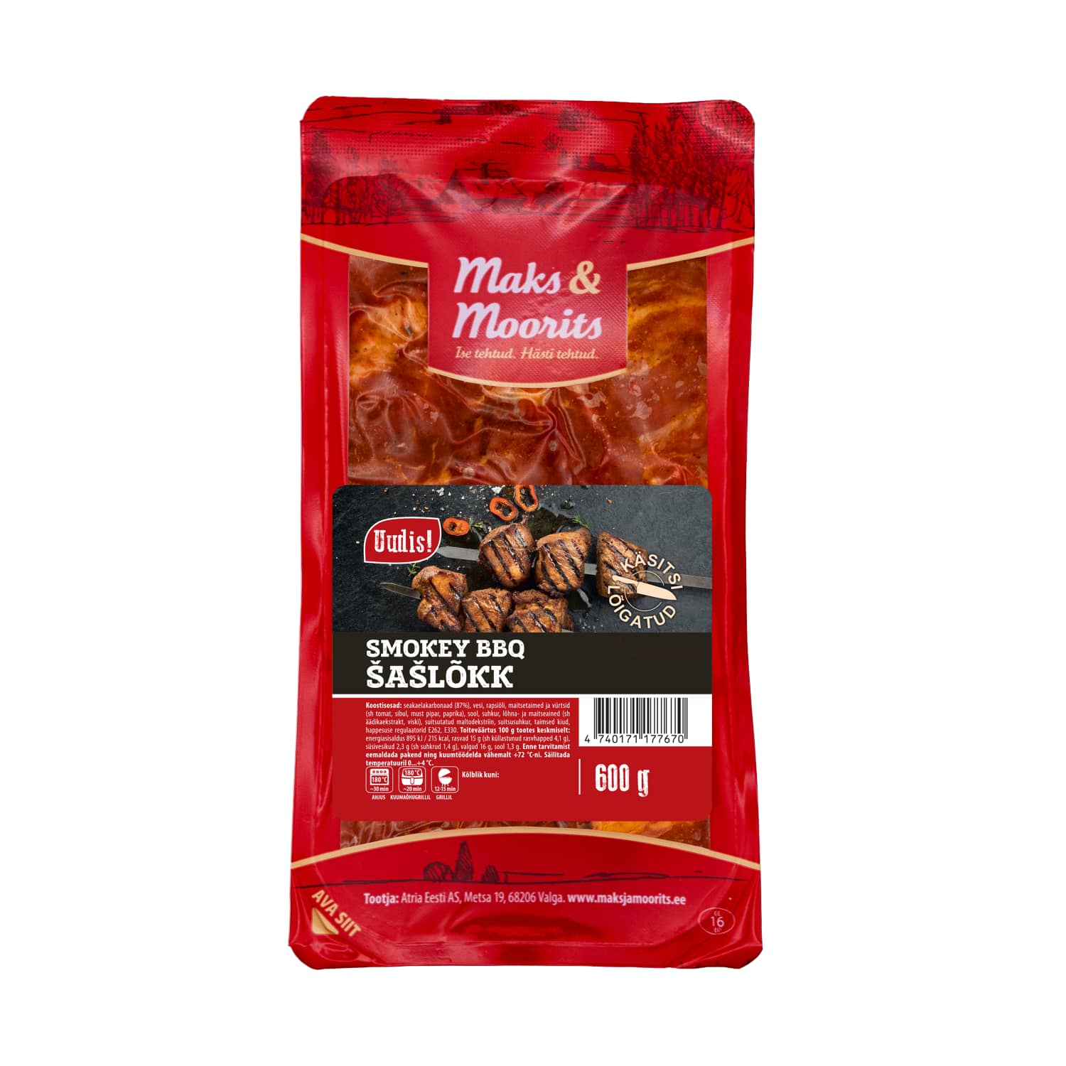 Šašlõkk sealihast Smokey BBQ M&M 600g