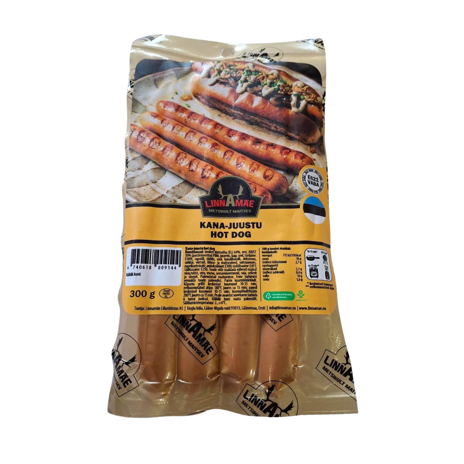 Hot dog kana-juustu Linnamäe Lihatööstus 300g