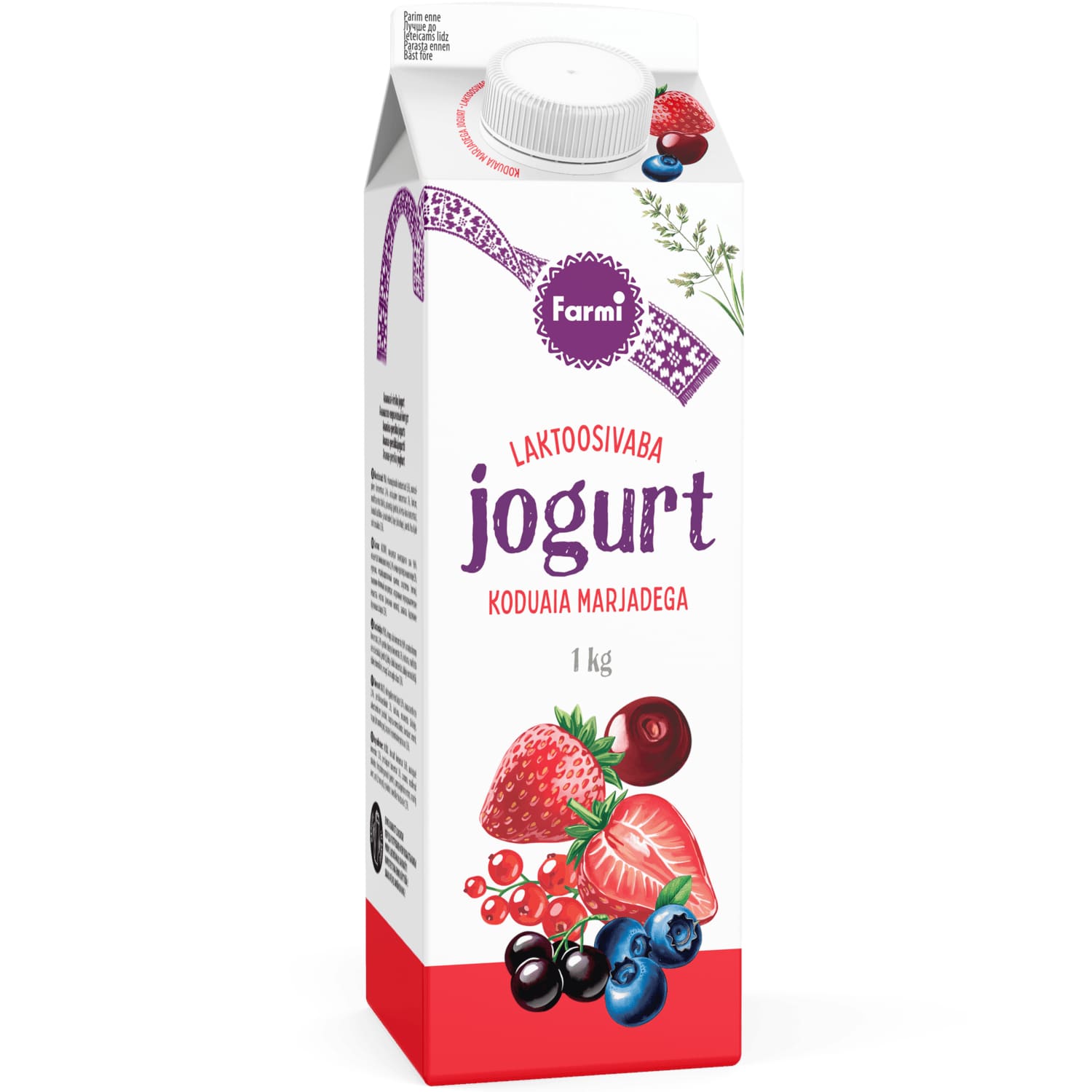 Jogurt koduaia marjadega lakt. vaba Farmi 1kg