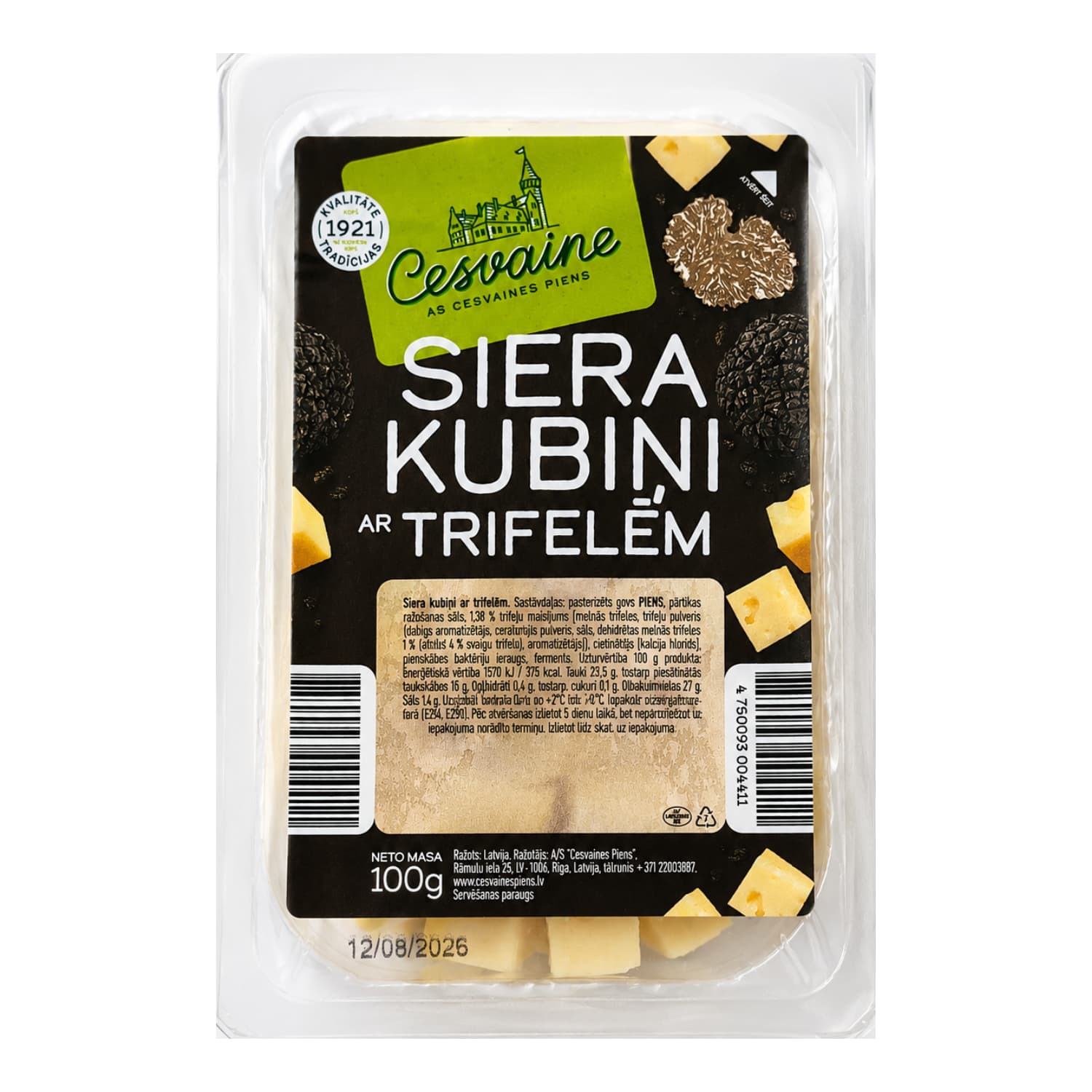 Siera kub. Cesvaines Piens ar trifelēm 100g
