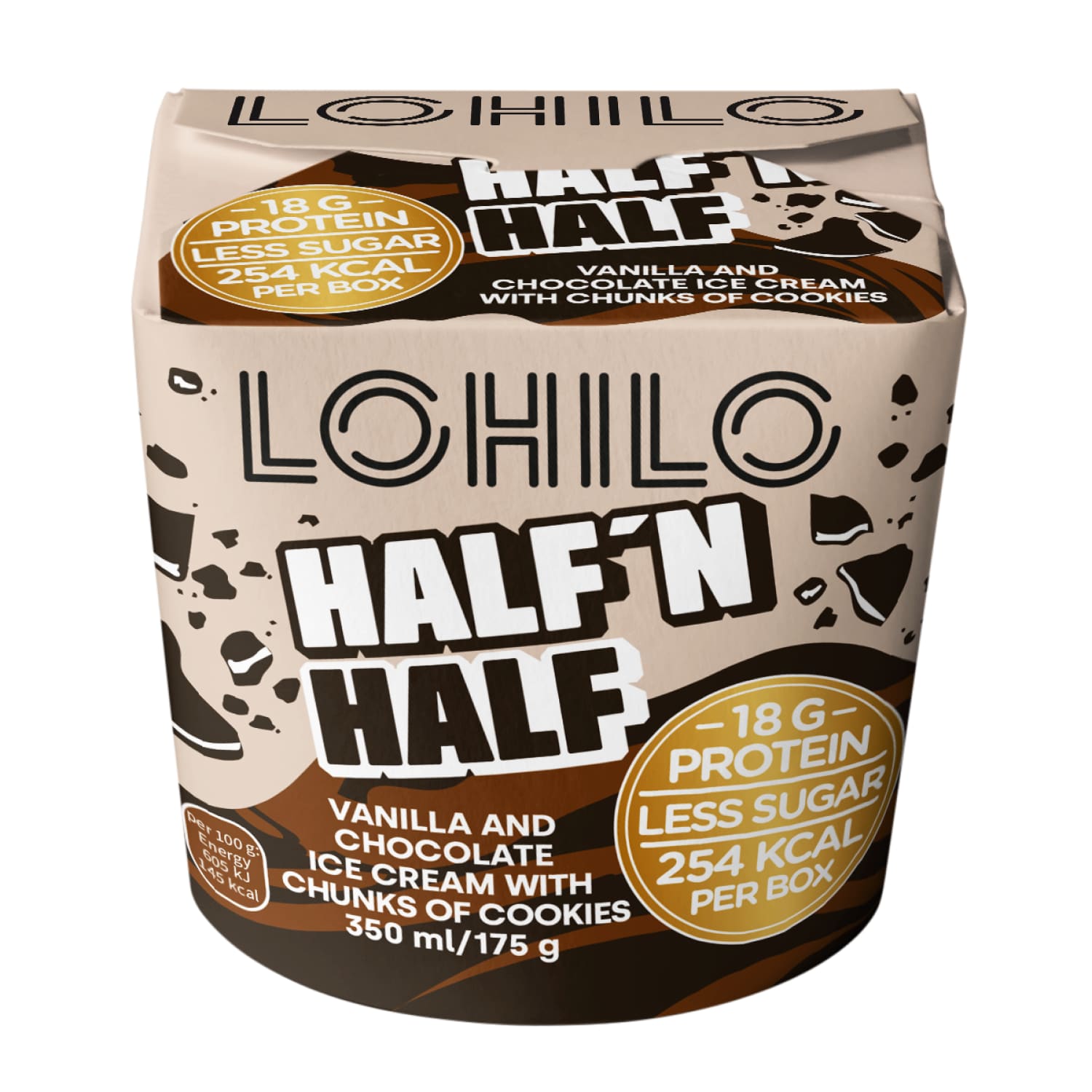 Proteii.jäätis Lohilo Half 'n Half m.a. 350ml